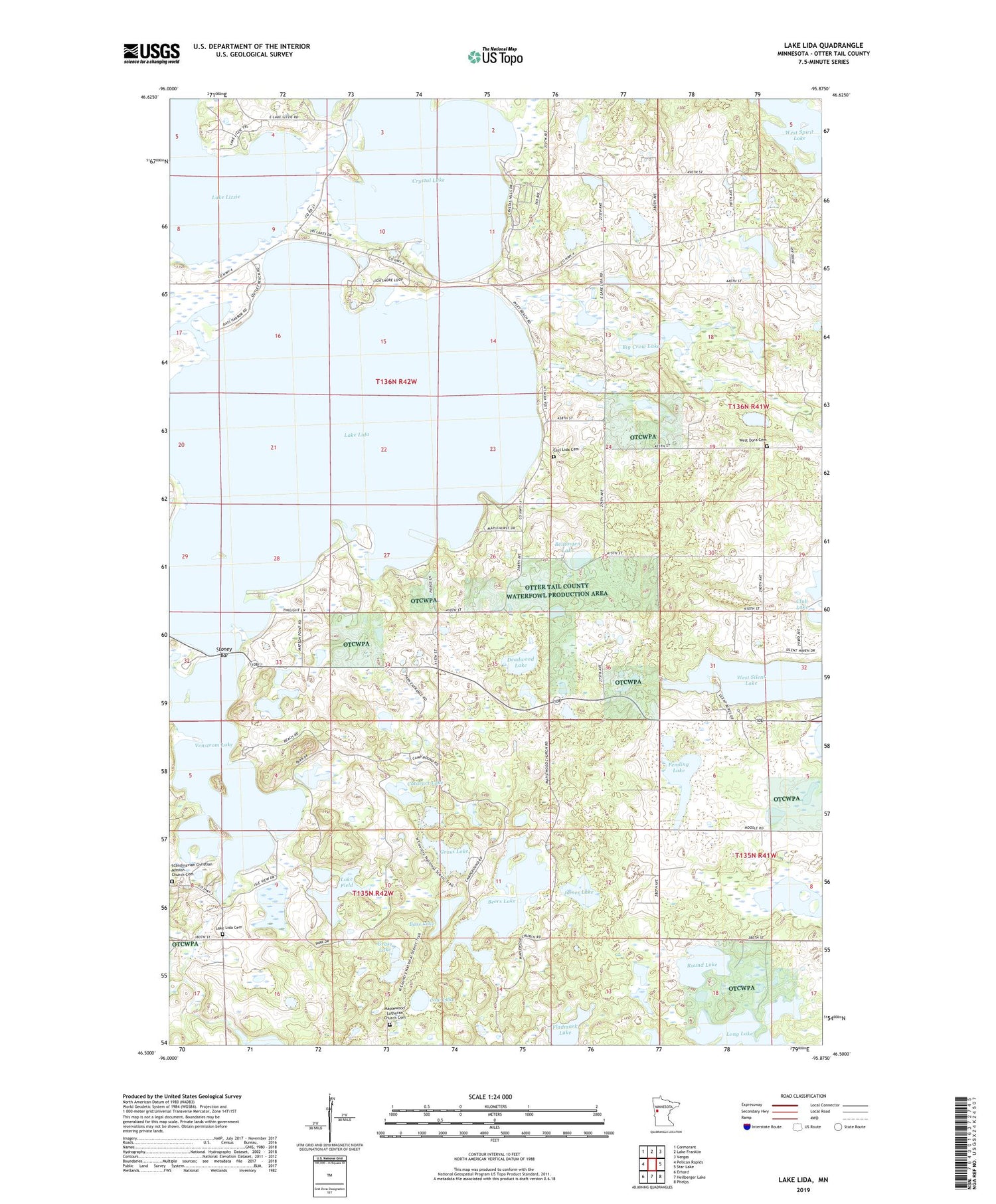 Lake Lida Minnesota US Topo Map Image