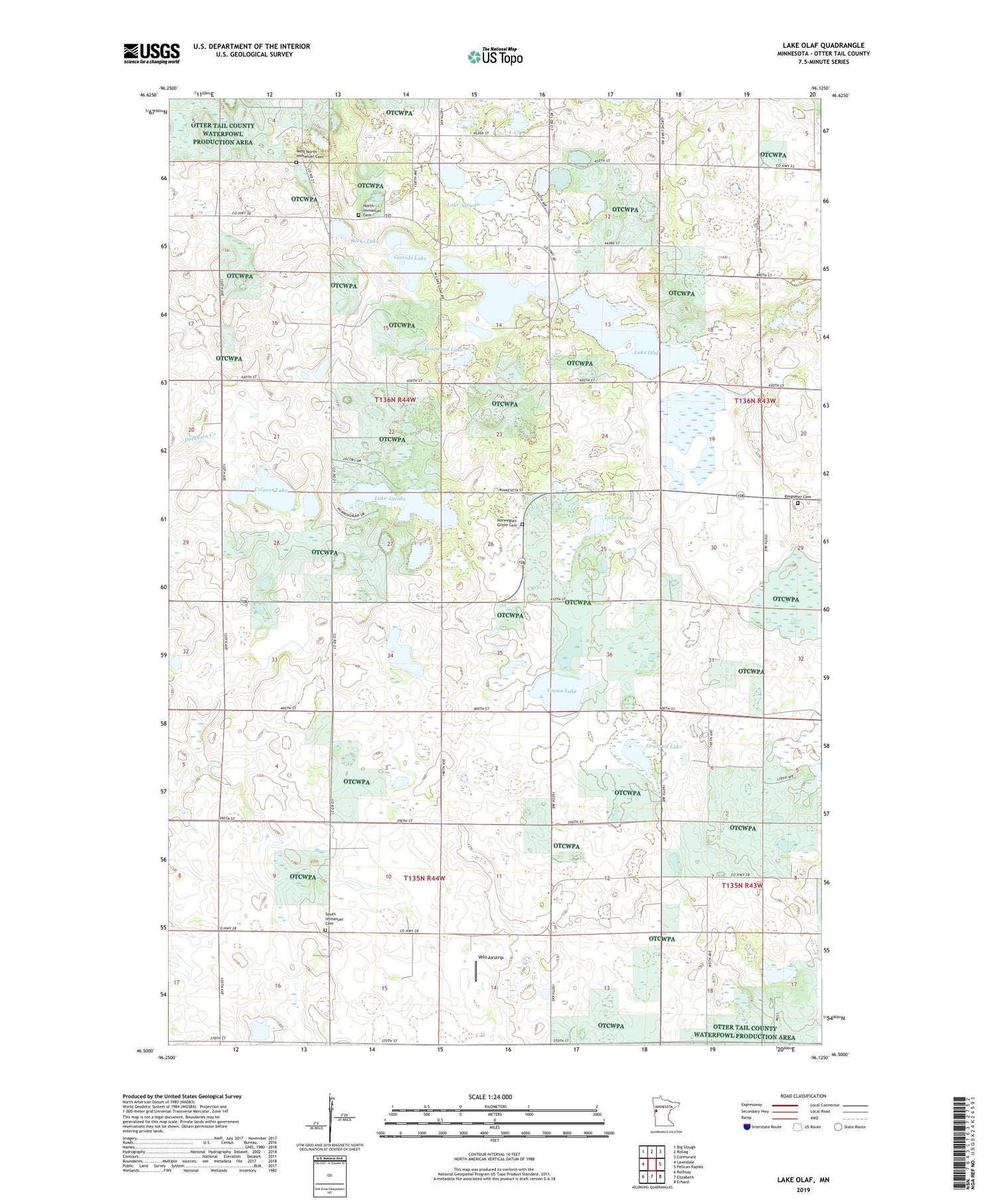 Lake Olaf Minnesota US Topo Map Image