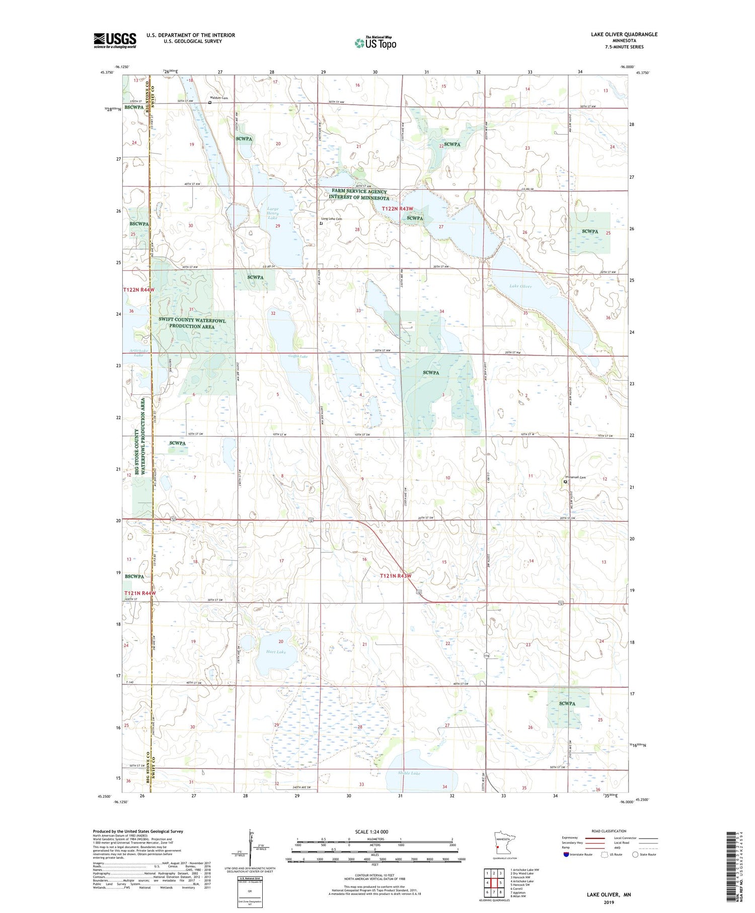 Lake Oliver Minnesota US Topo Map Image
