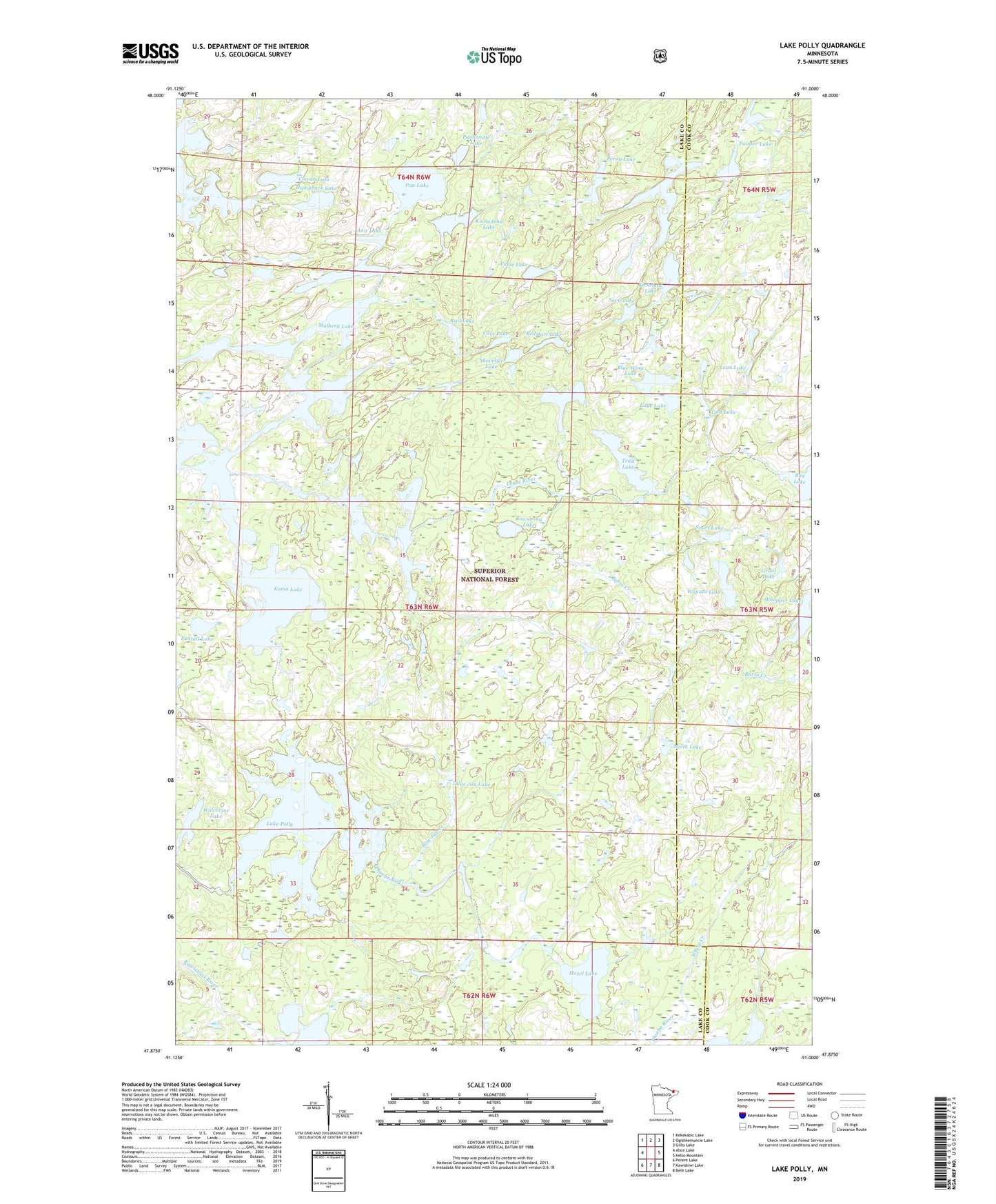 Lake Polly Minnesota US Topo Map Image
