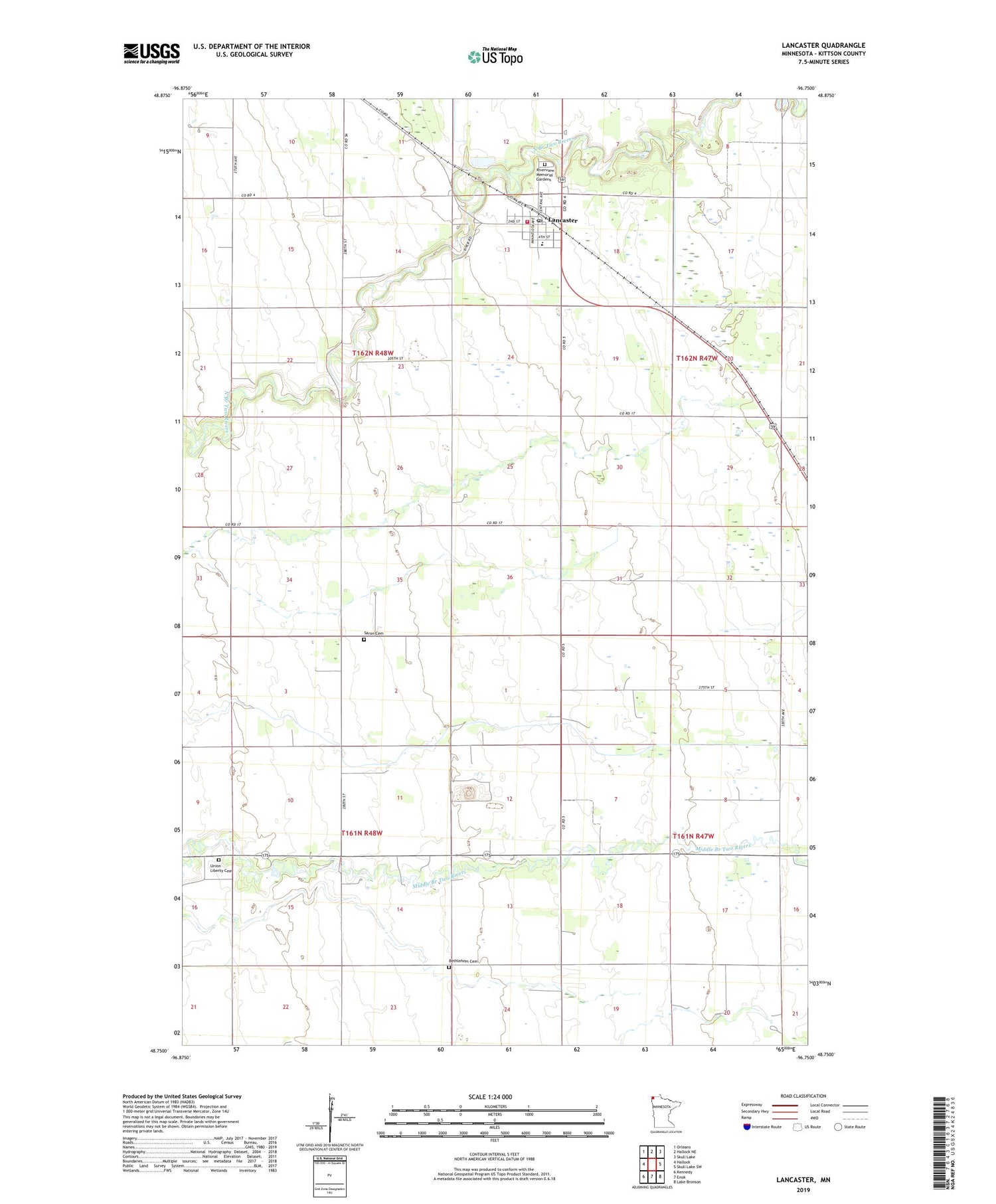 Lancaster Minnesota US Topo Map Image