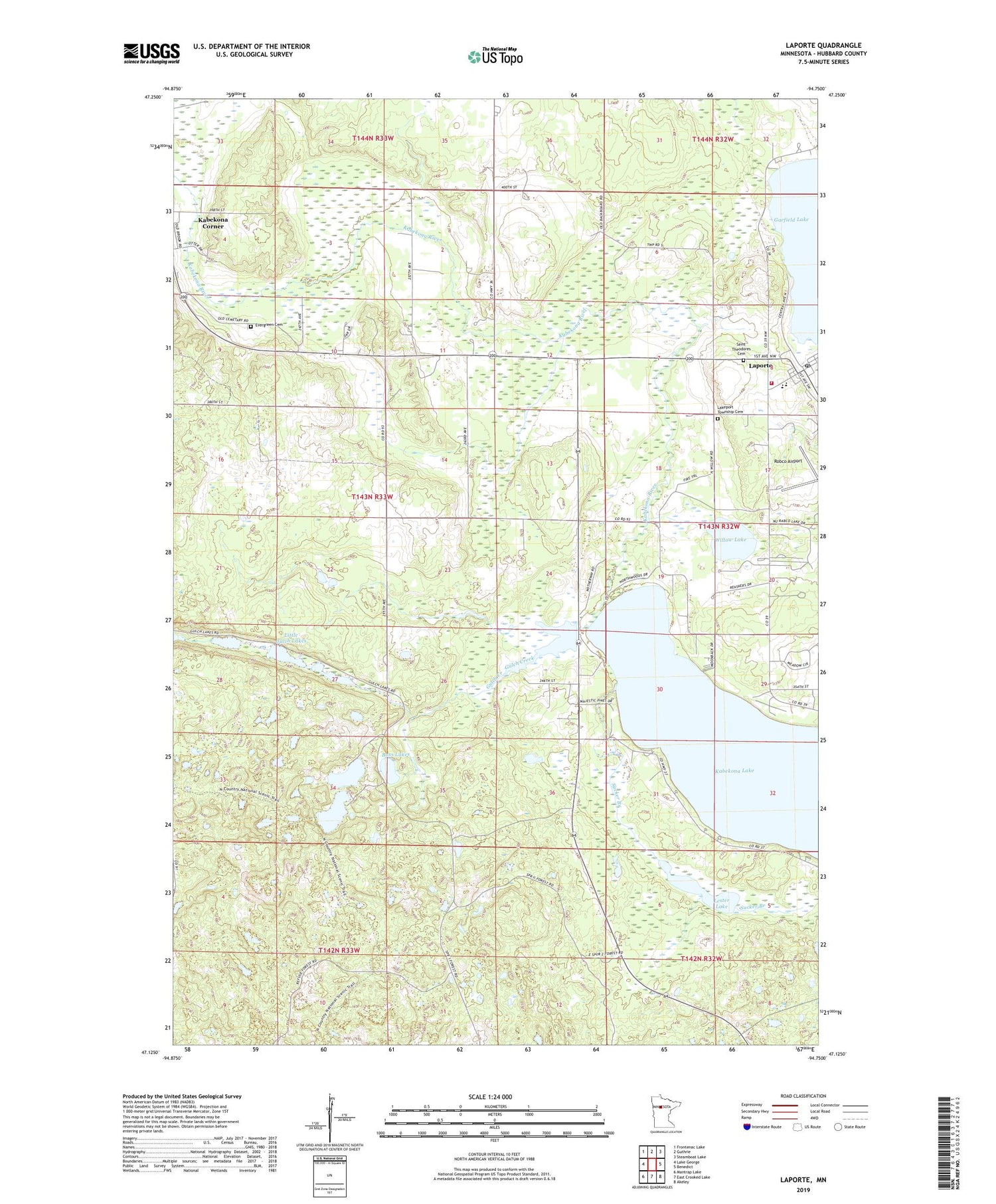 Laporte Minnesota US Topo Map Image