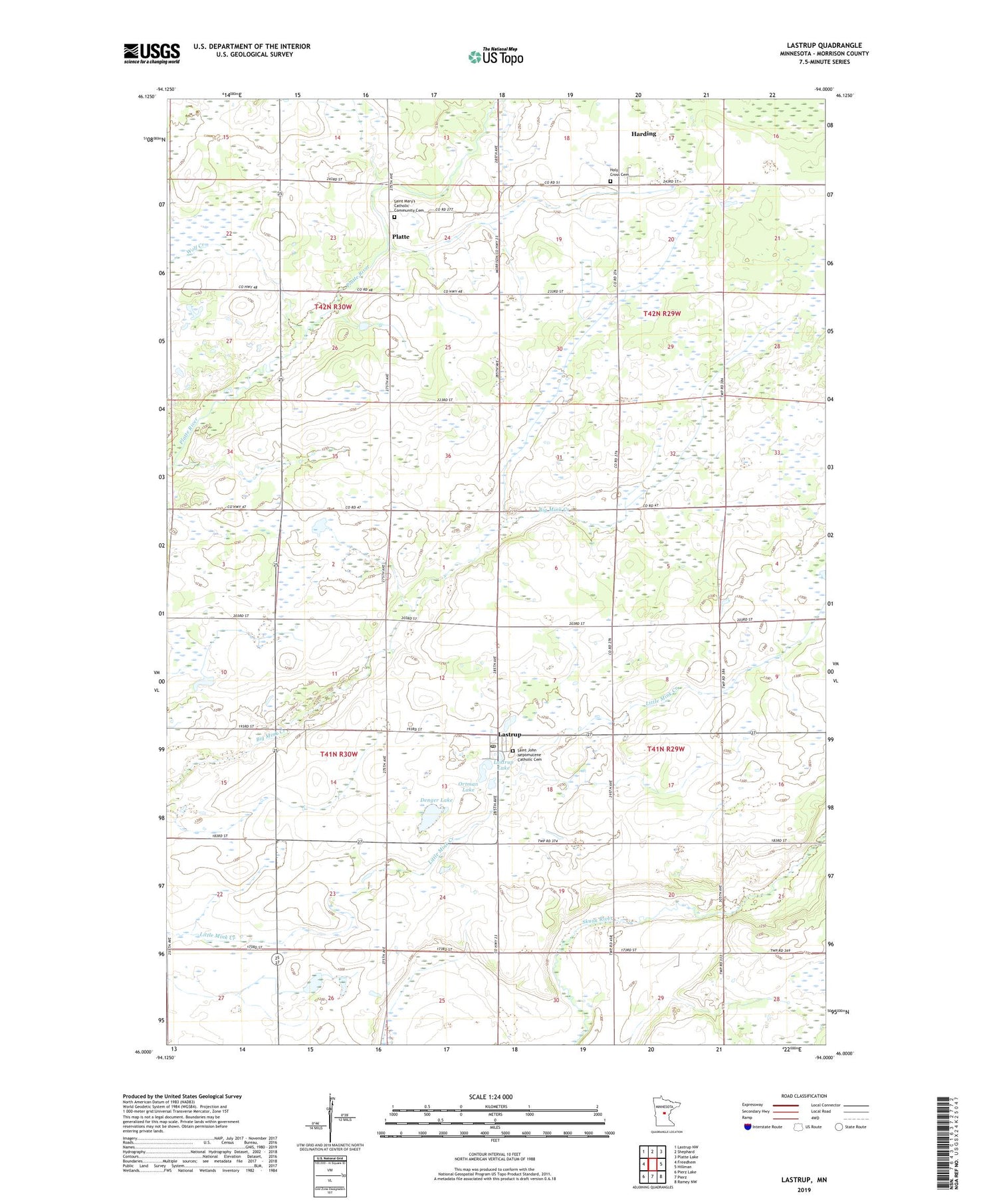 Lastrup Minnesota US Topo Map Image