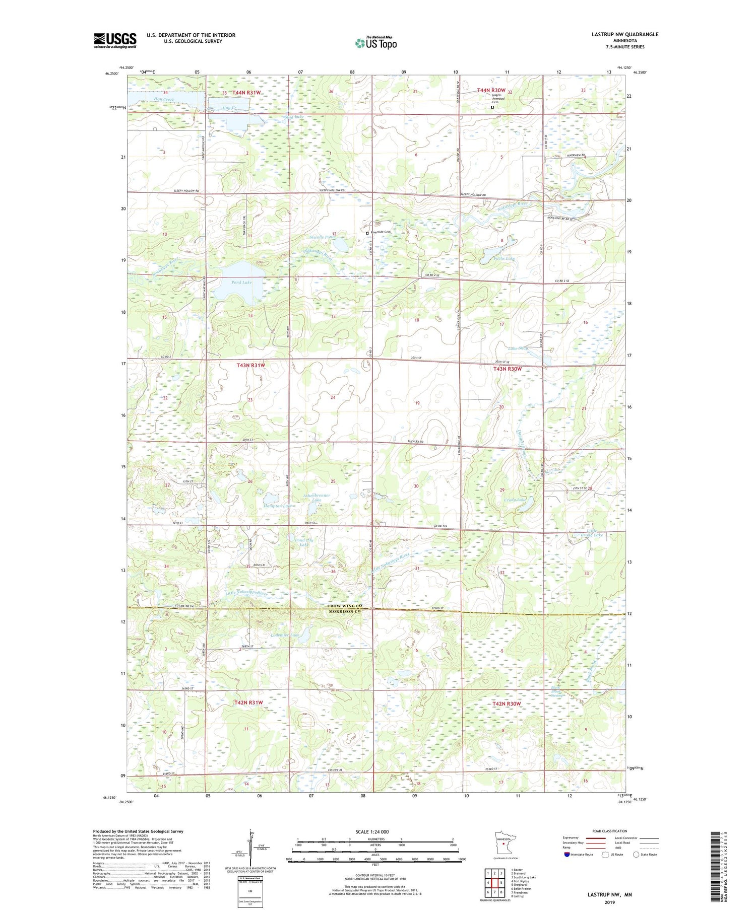 Lastrup NW Minnesota US Topo Map Image