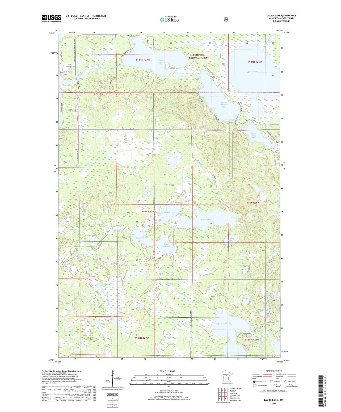 Laura Lake Minnesota US Topo Map Image
