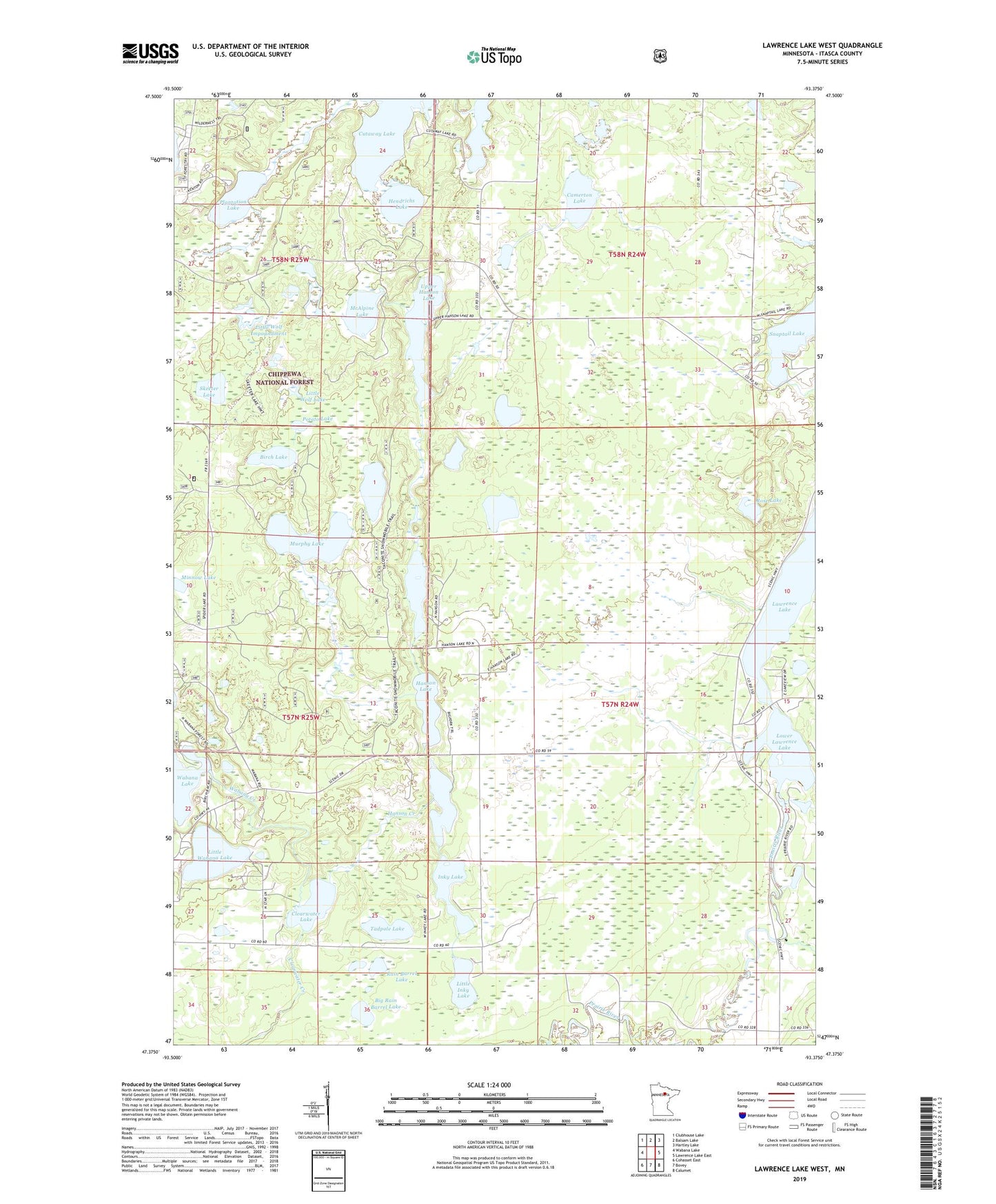 Lawrence Lake West Minnesota US Topo Map Image
