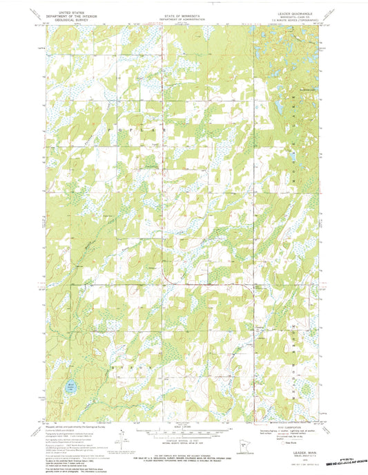 Classic USGS Leader Minnesota 7.5'x7.5' Topo Map Image