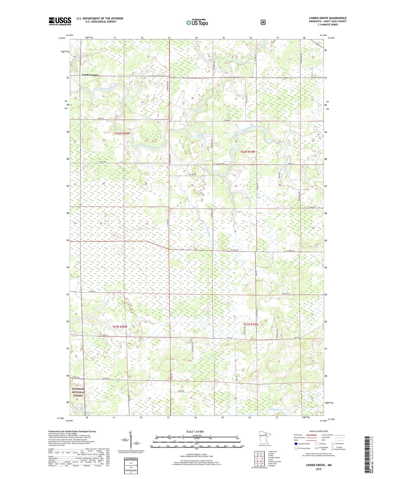 Linden Grove Minnesota US Topo Map Image