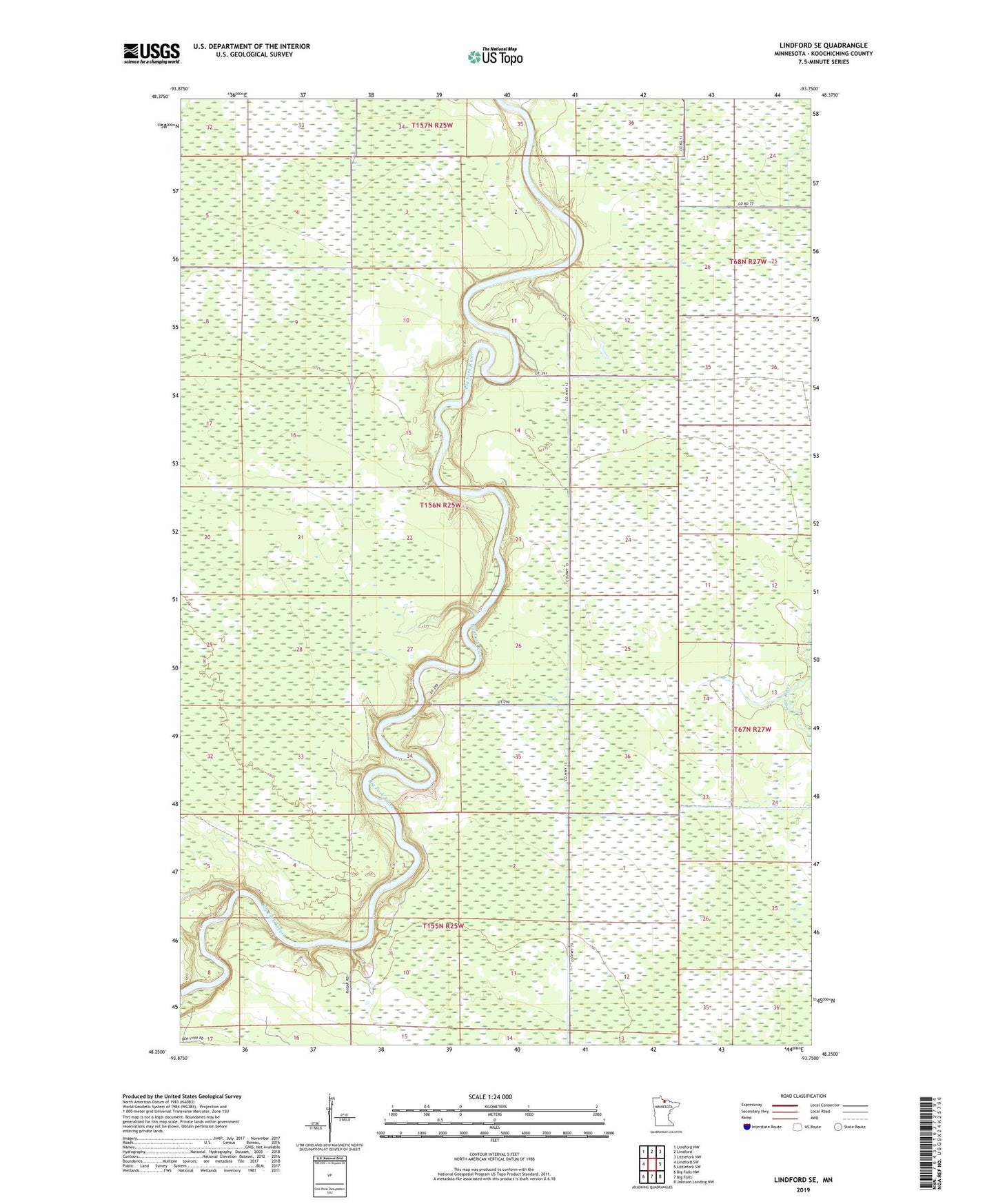 Lindford SE Minnesota US Topo Map Image