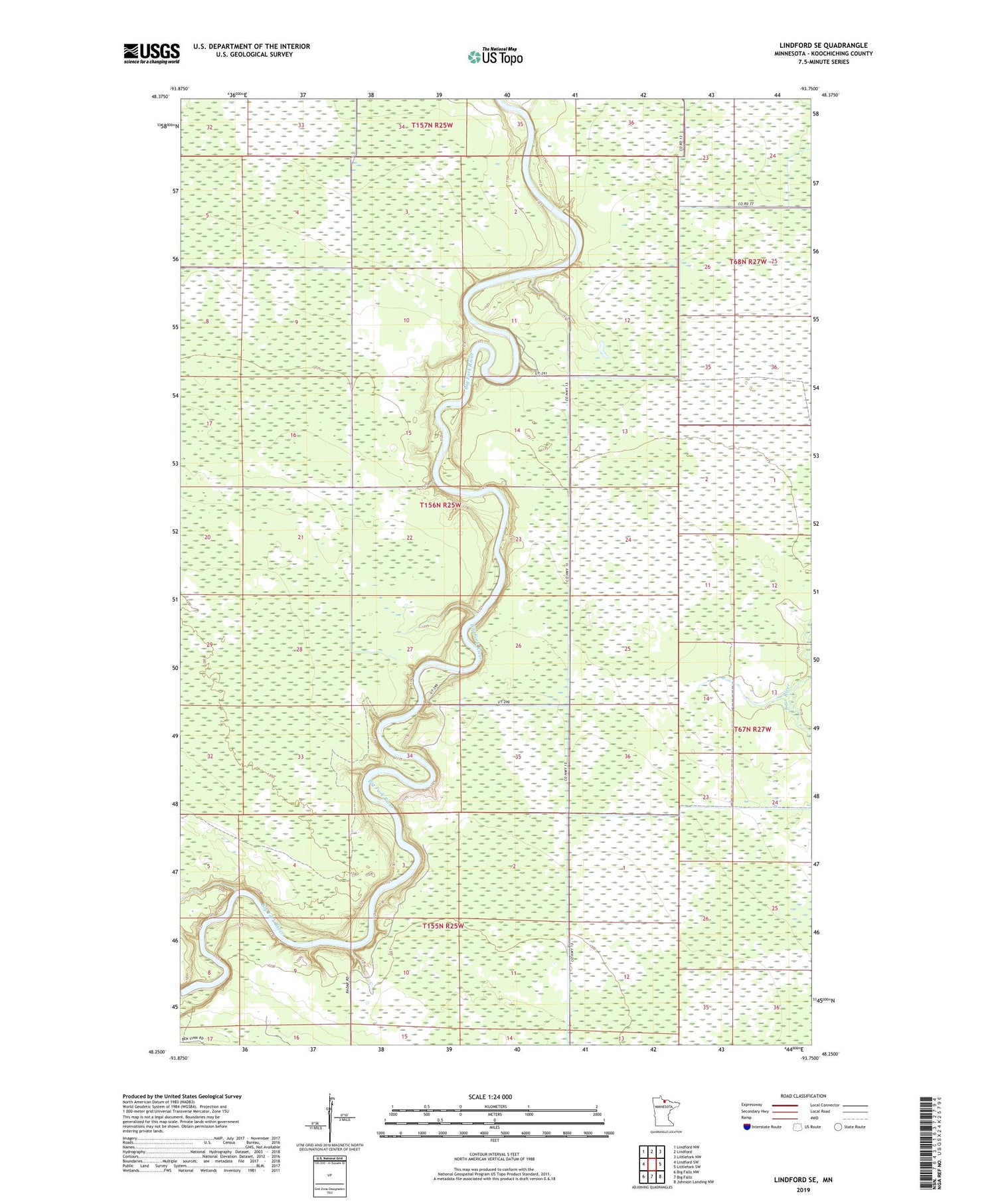 Lindford SE Minnesota US Topo Map Image