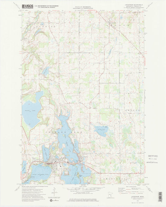 Classic USGS Lindstrom Minnesota 7.5'x7.5' Topo Map Image
