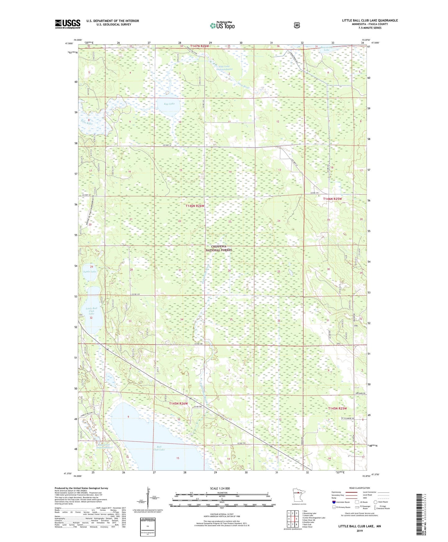 Little Ball Club Lake Minnesota US Topo Map Image