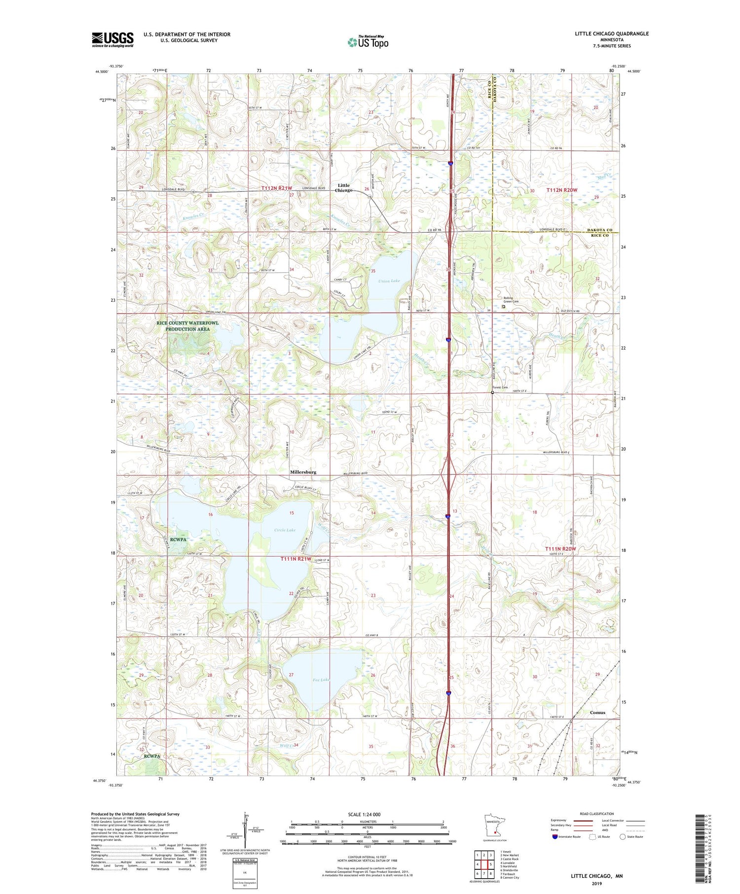 Little Chicago Minnesota US Topo Map Image