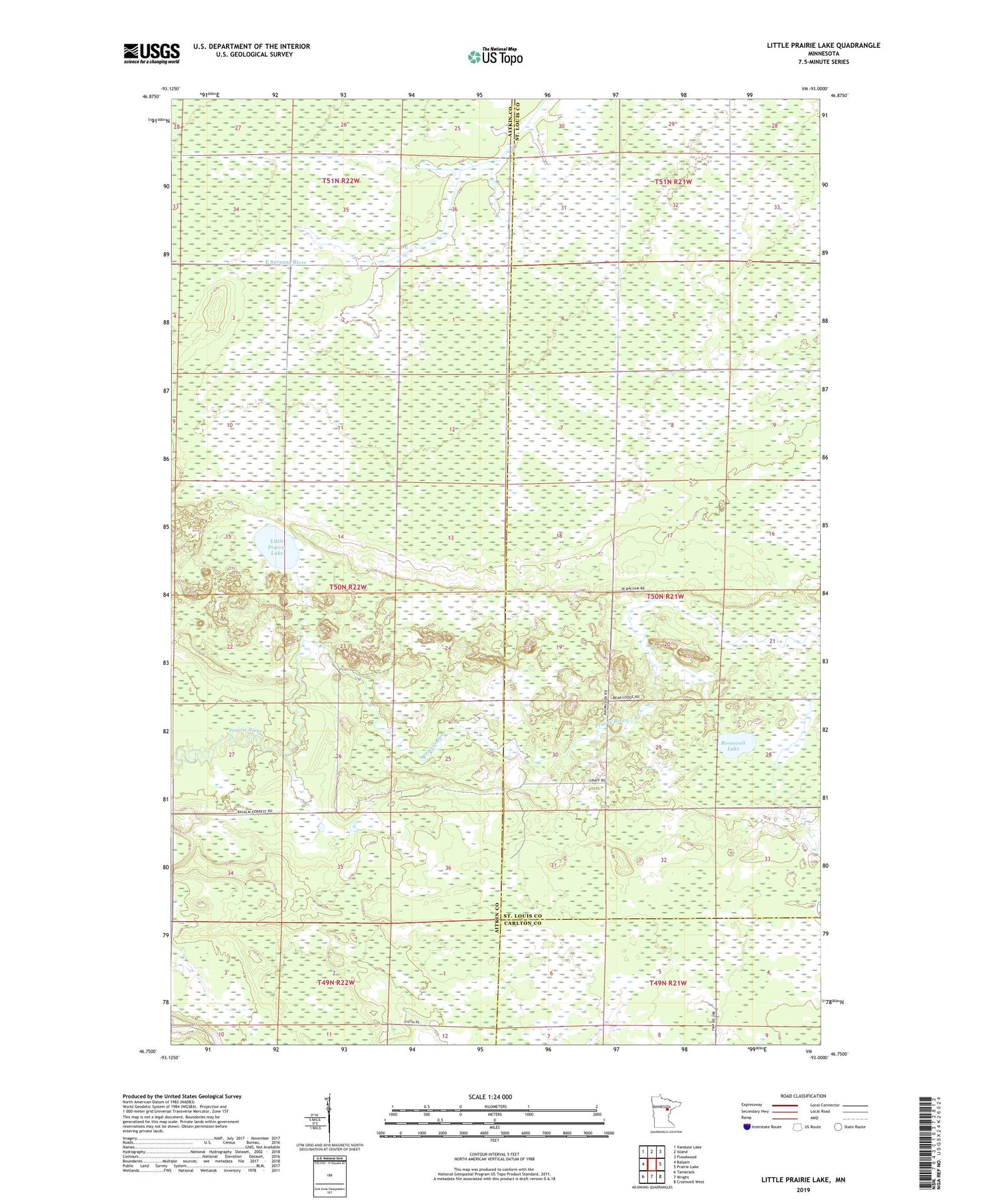 Little Prairie Lake Minnesota US Topo Map Image