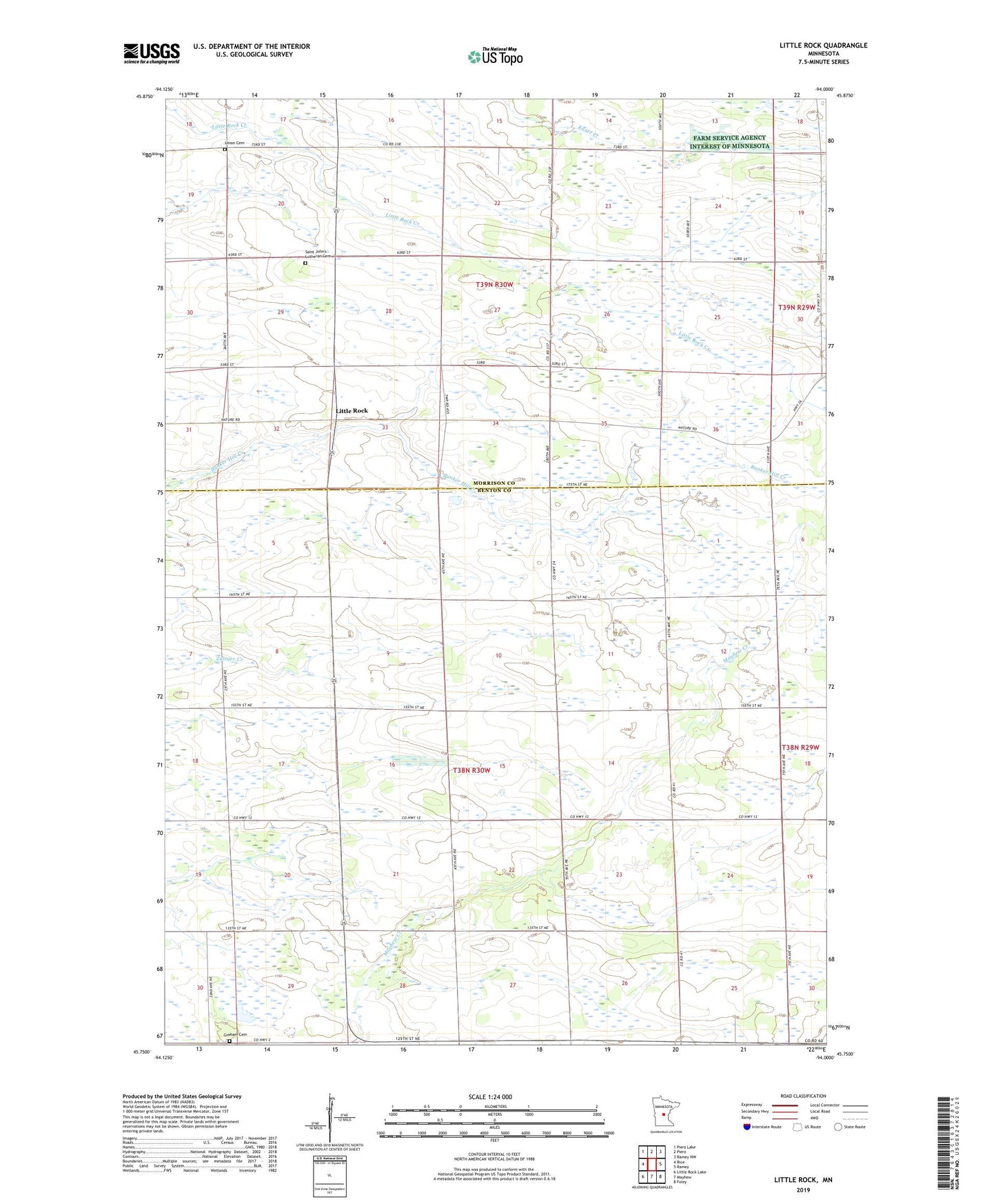 Little Rock Minnesota US Topo Map Image