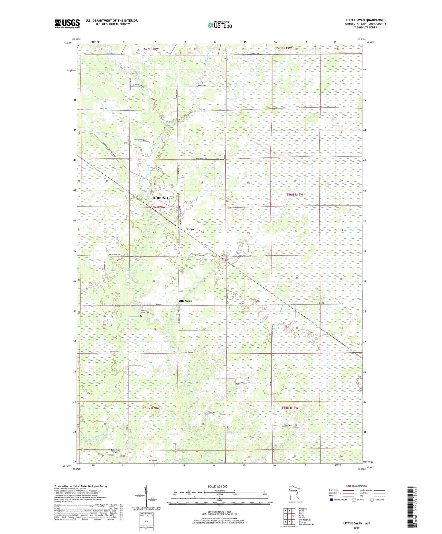 Little Swan Minnesota US Topo Map Image