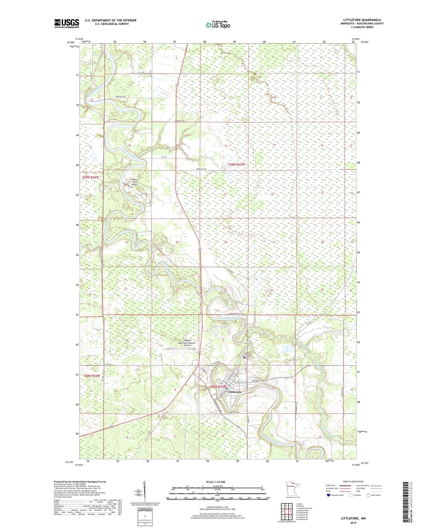 Littlefork Minnesota US Topo Map Image