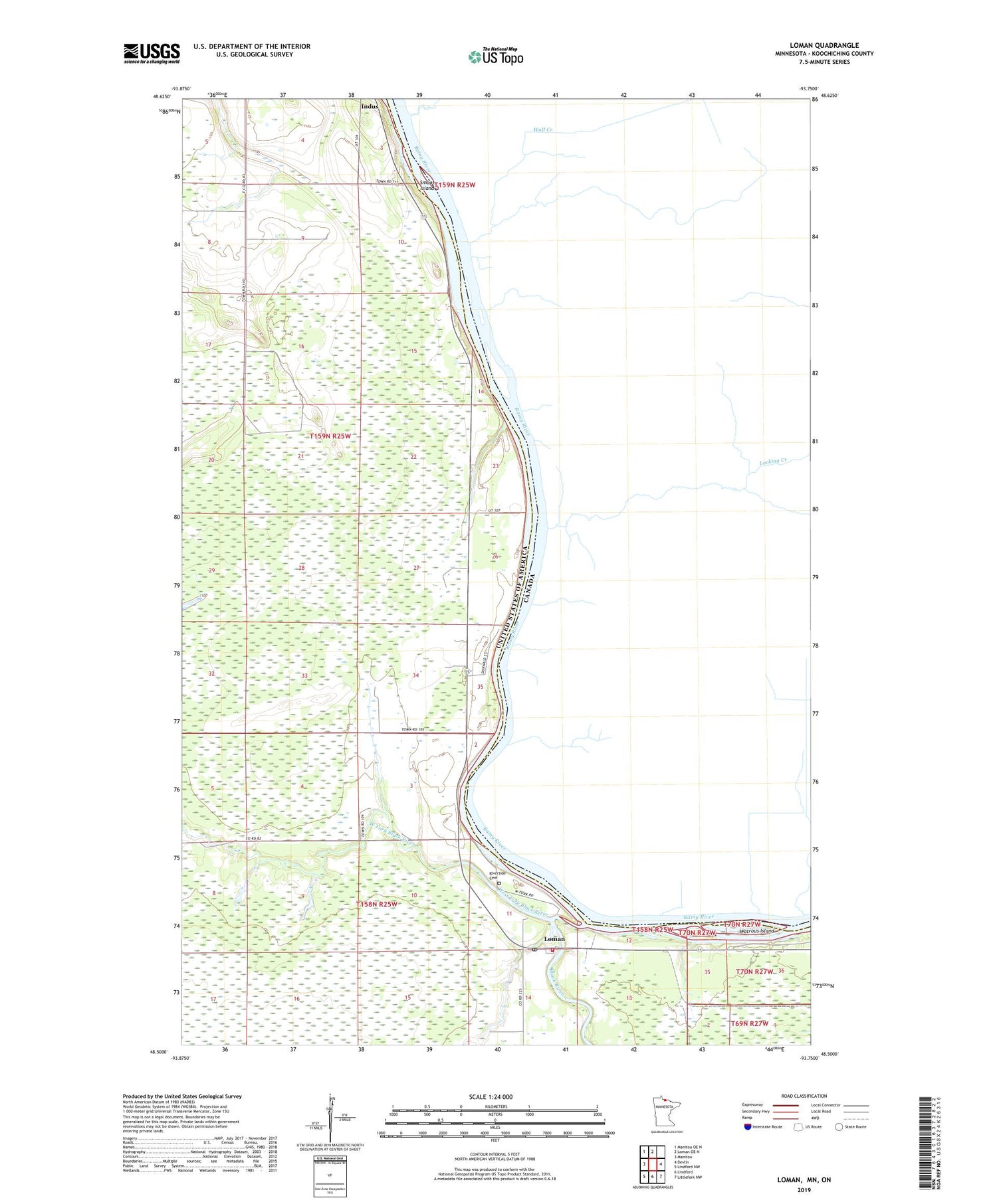 Loman Minnesota US Topo Map Image