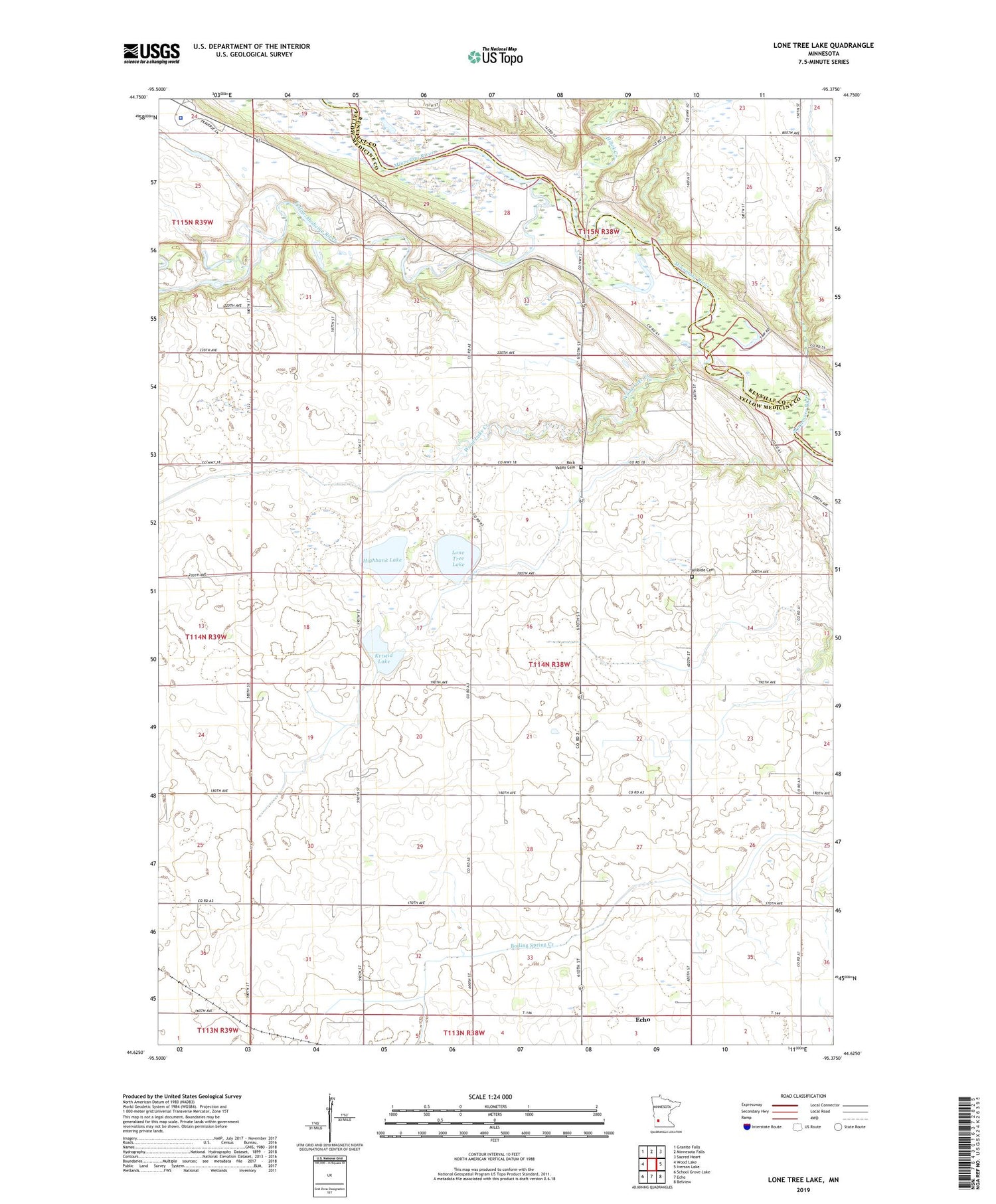 Lone Tree Lake Minnesota US Topo Map Image