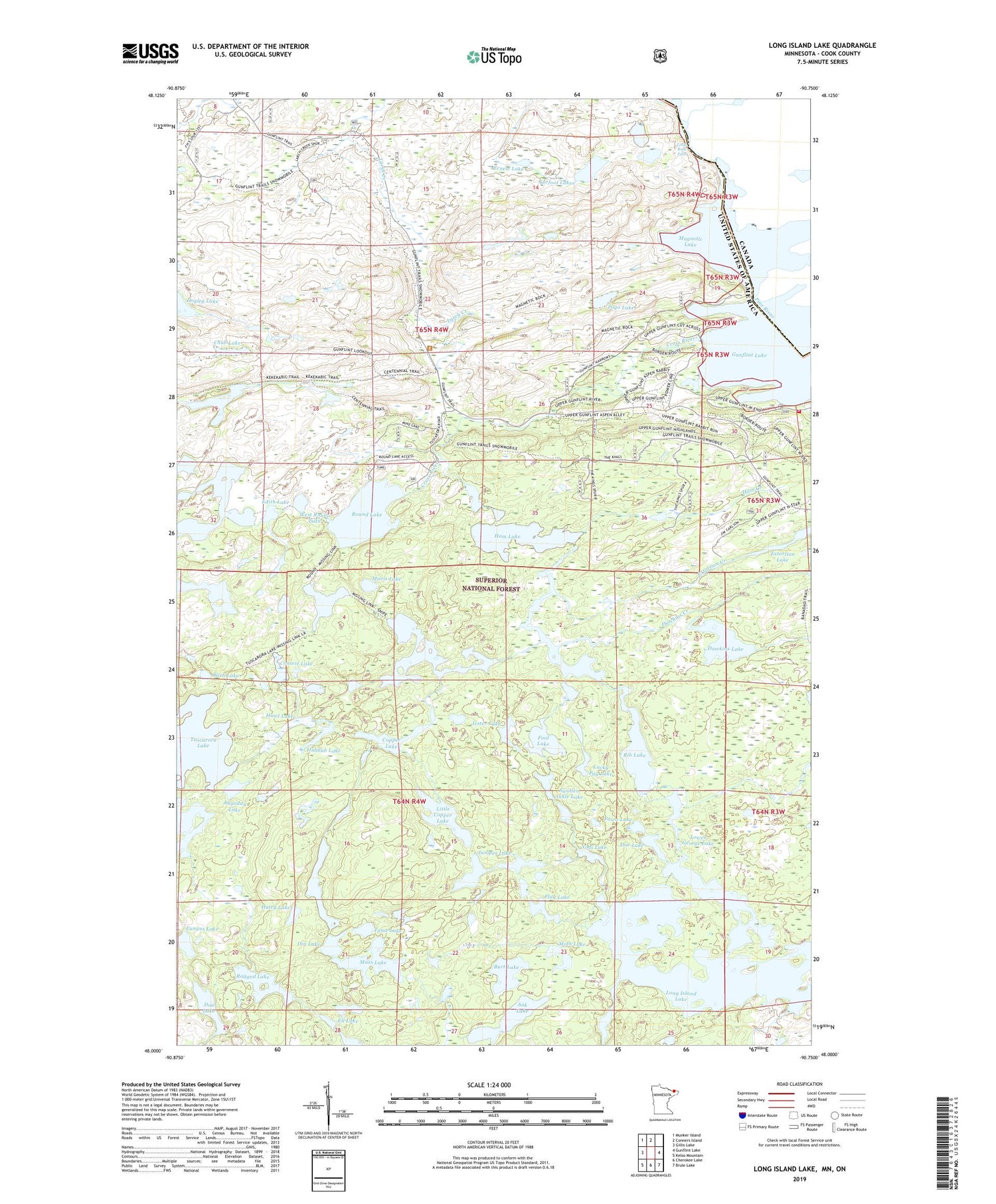 Long Island Lake Minnesota US Topo Map Image