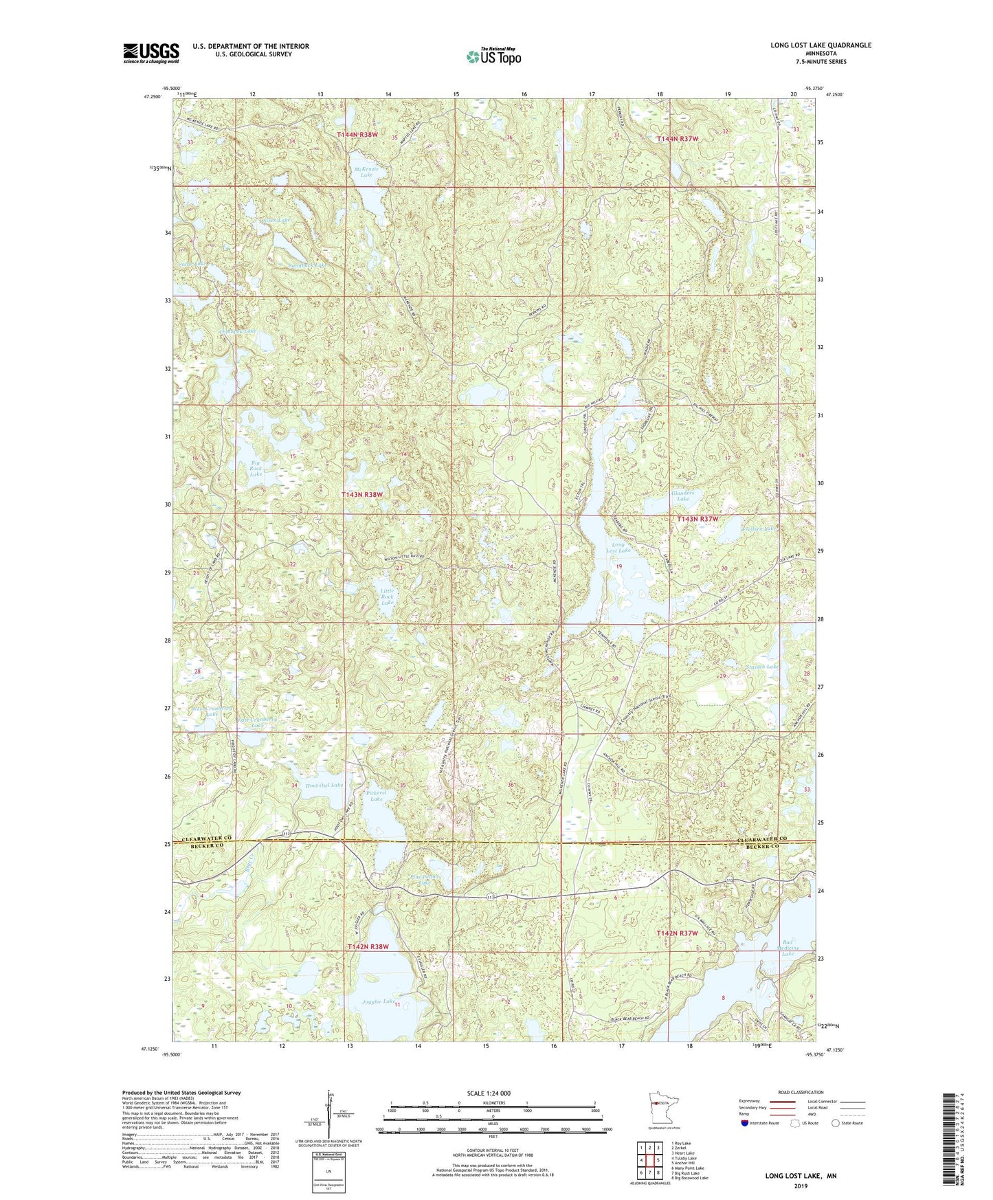 Long Lost Lake Minnesota US Topo Map Image