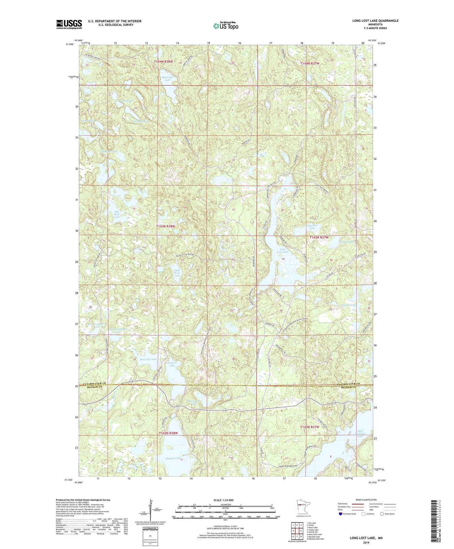 Long Lost Lake Minnesota US Topo Map Image