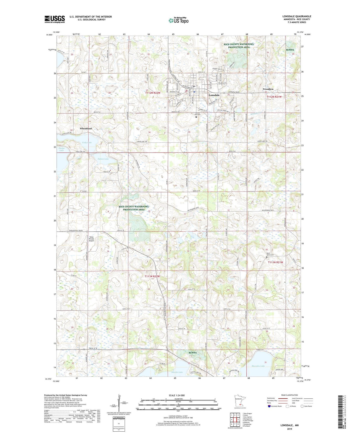 Lonsdale Minnesota US Topo Map Image