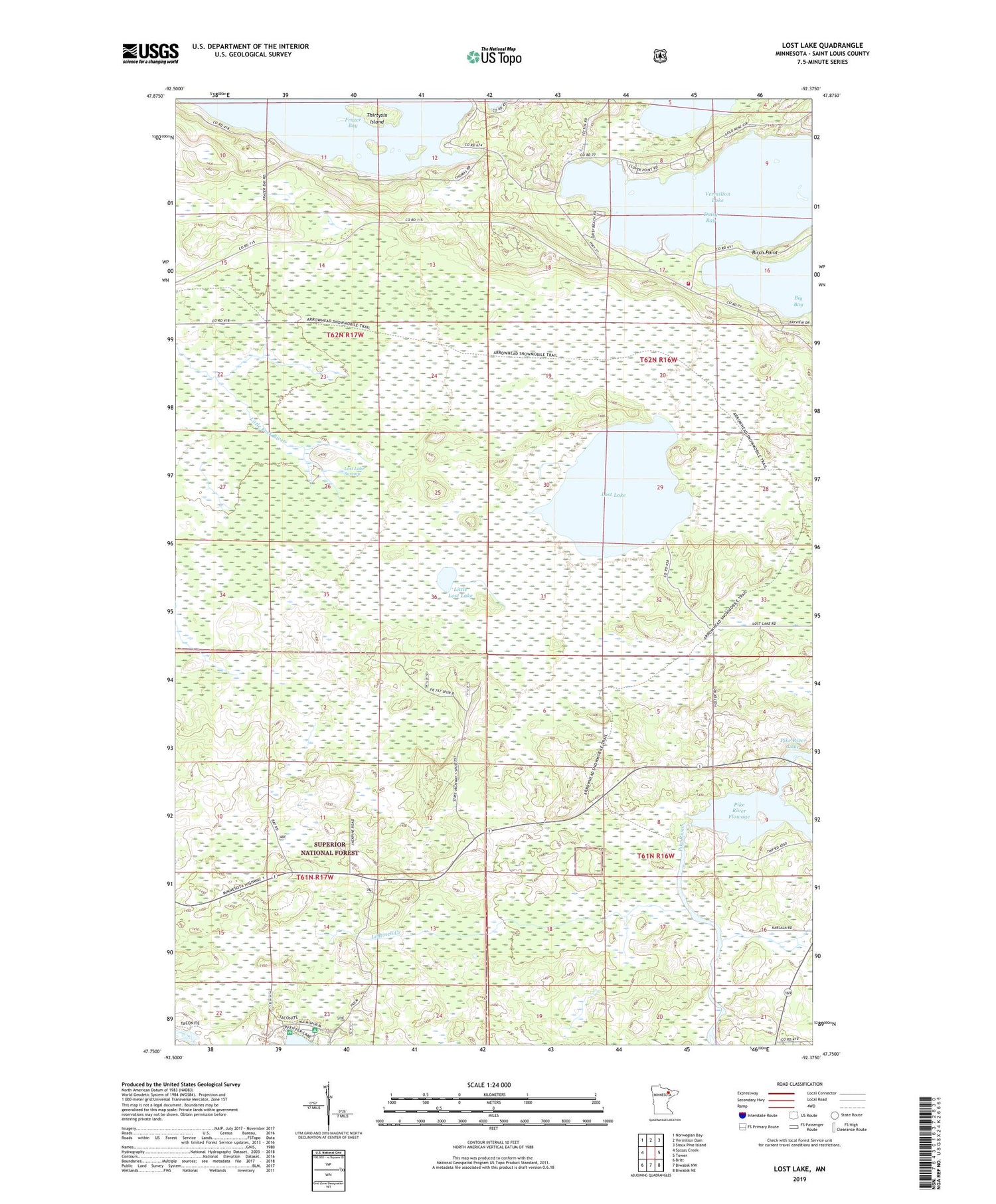Lost Lake Minnesota US Topo Map Image