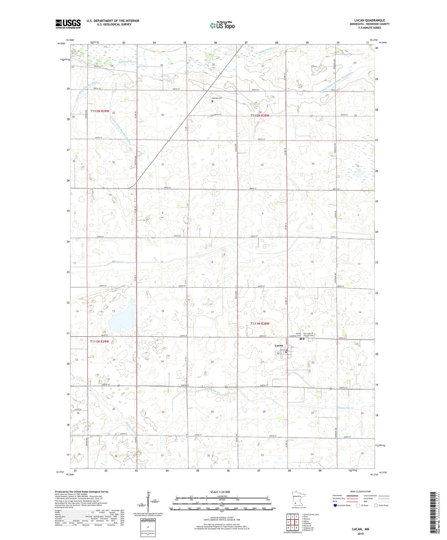 Lucan Minnesota US Topo Map Image