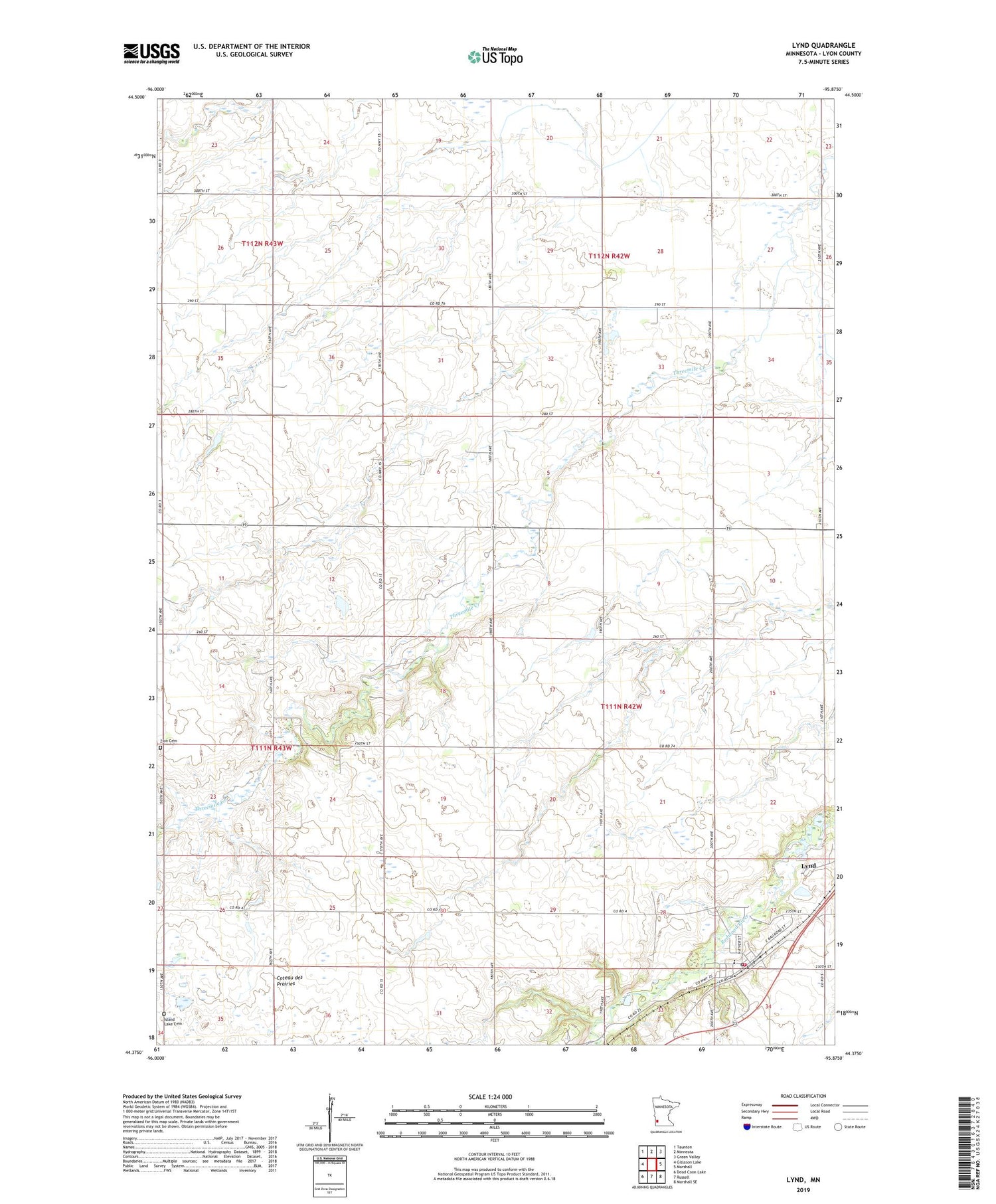 Lynd Minnesota US Topo Map Image