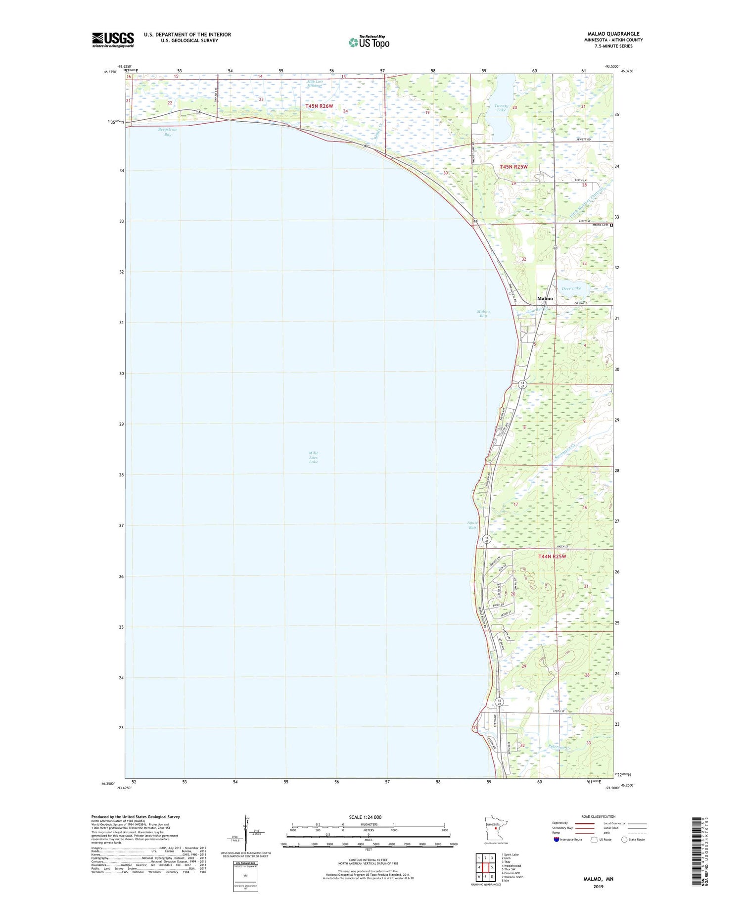 Malmo Minnesota US Topo Map Image