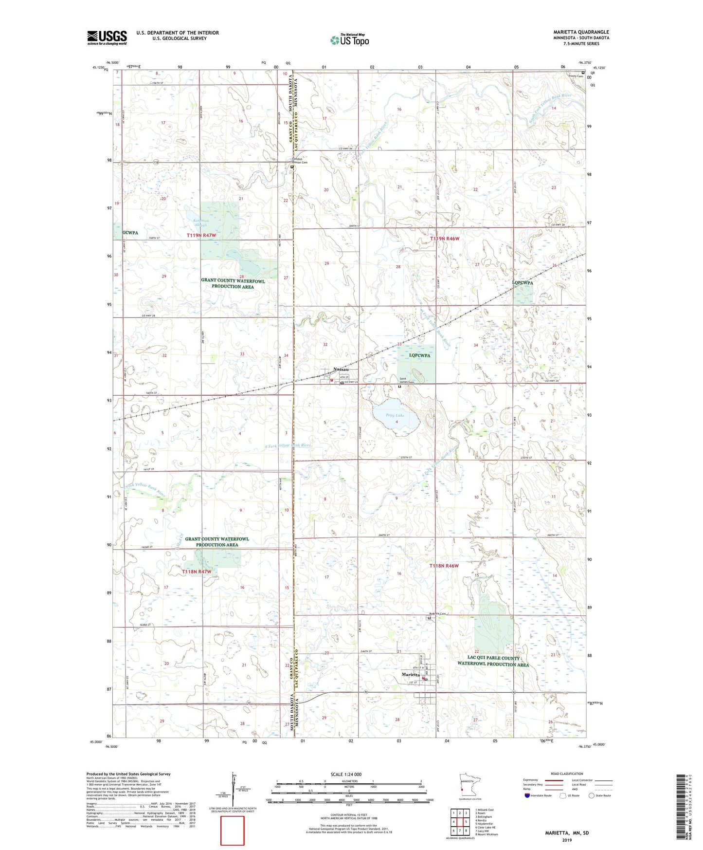 Marietta Minnesota US Topo Map Image