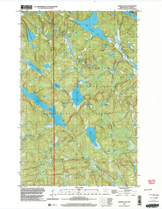 Classic USGS Marion Lake Minnesota 7.5'x7.5' Topo Map Image
