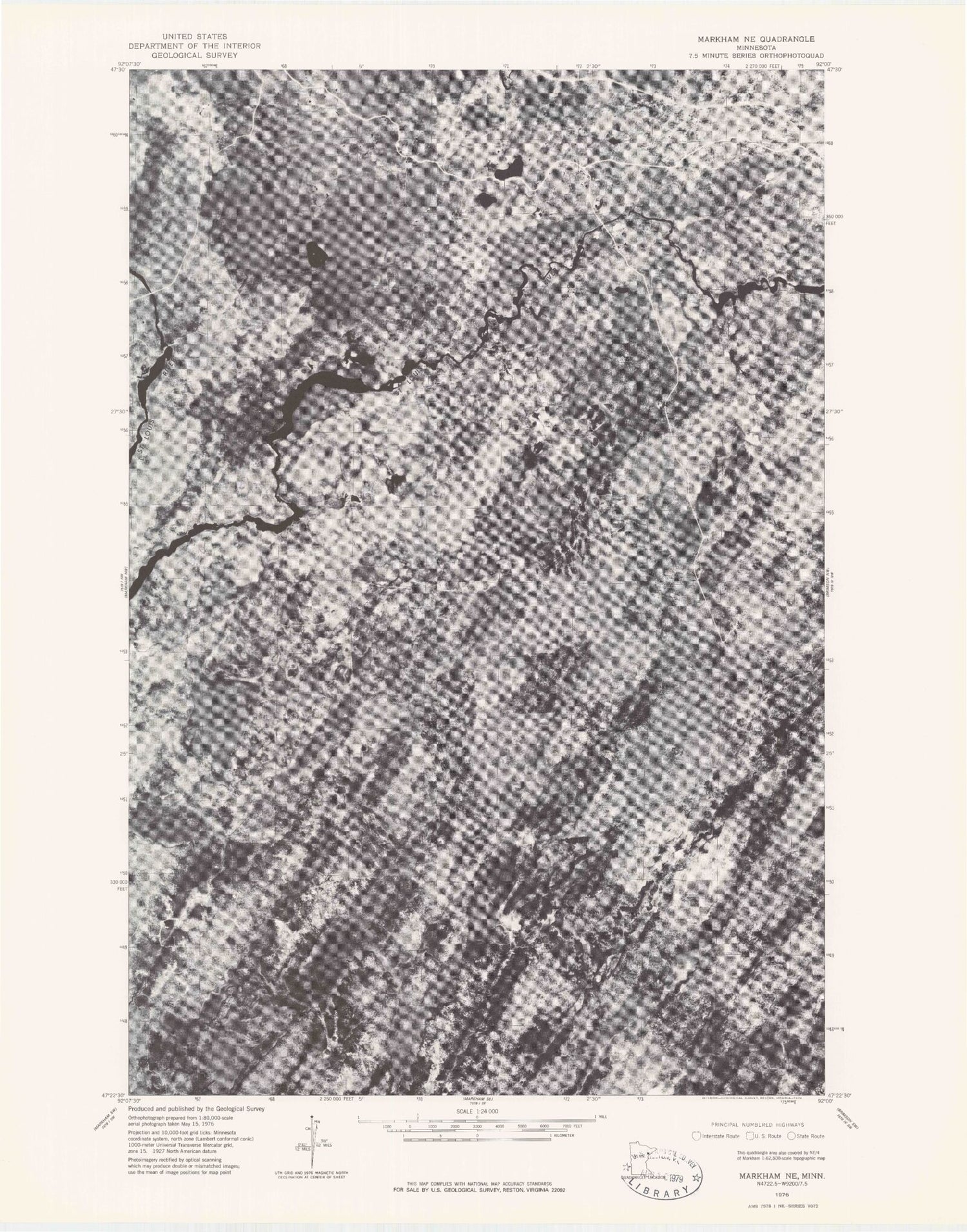 Classic USGS Bird Lake Minnesota 7.5'x7.5' Topo Map Image