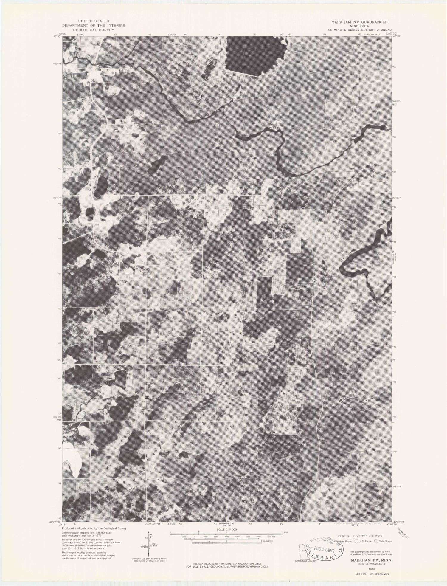 Classic USGS Turpela Lake Minnesota 7.5'x7.5' Topo Map Image
