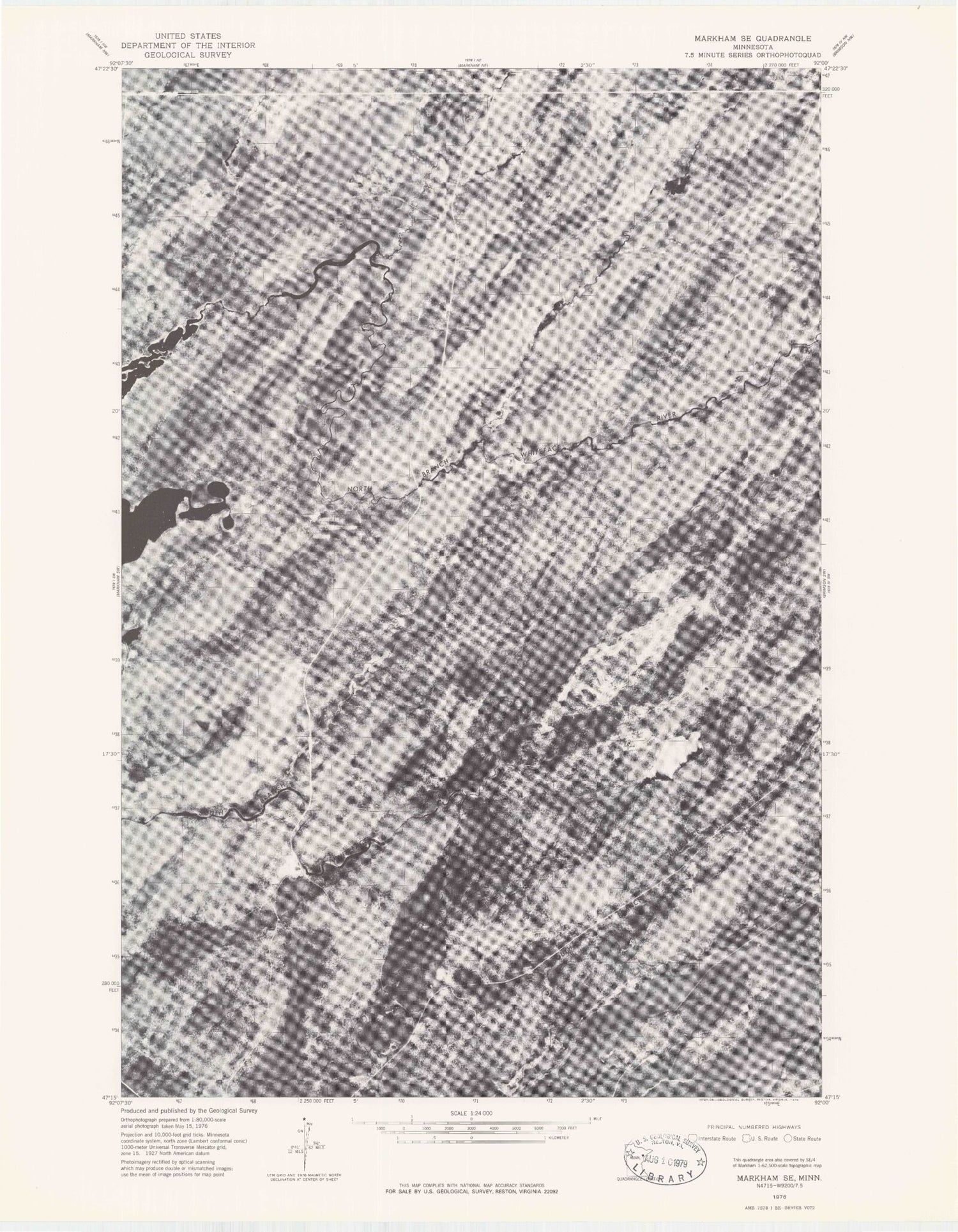 Classic USGS Harris Lake Minnesota 7.5'x7.5' Topo Map Image