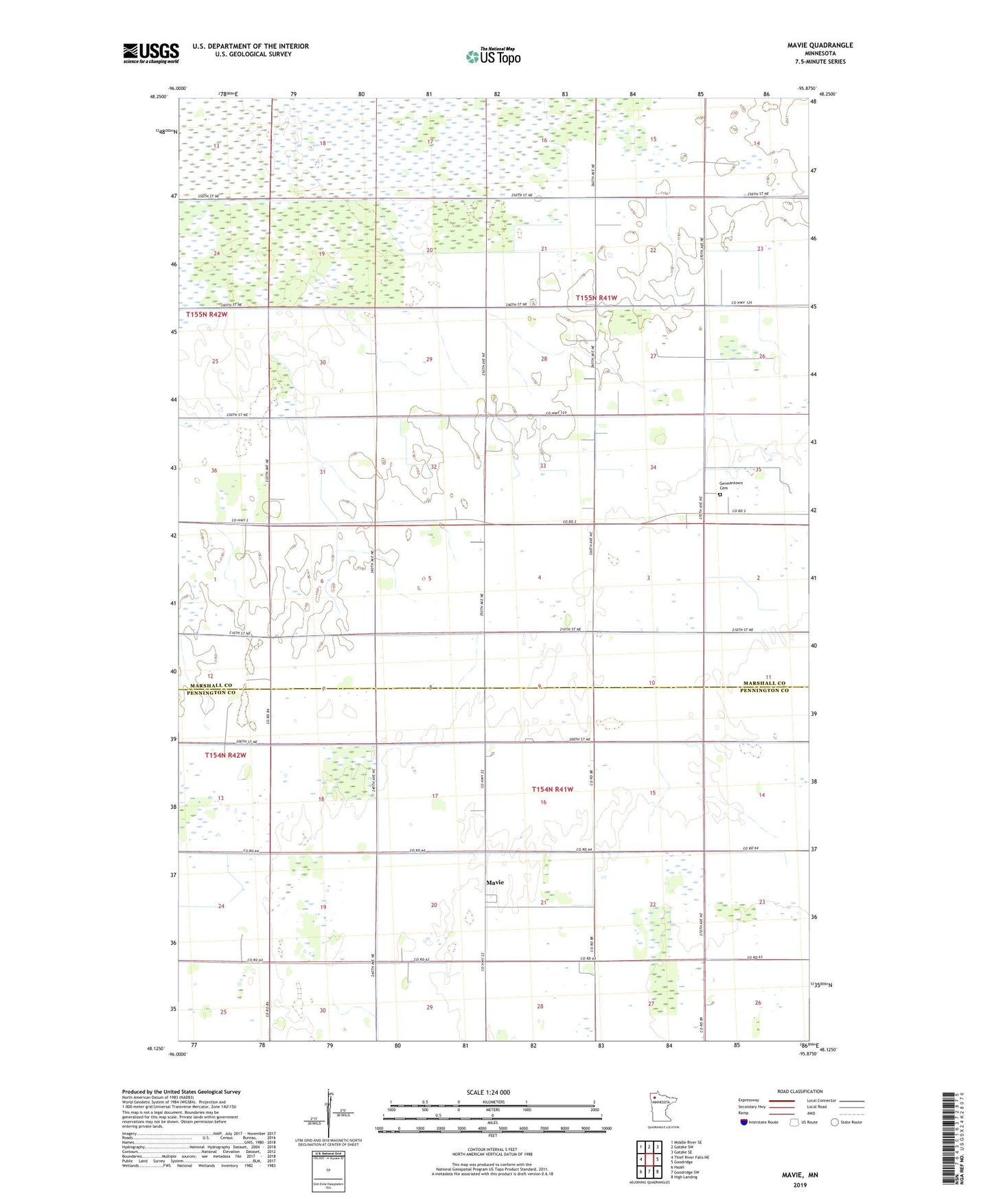 Mavie Minnesota US Topo Map Image