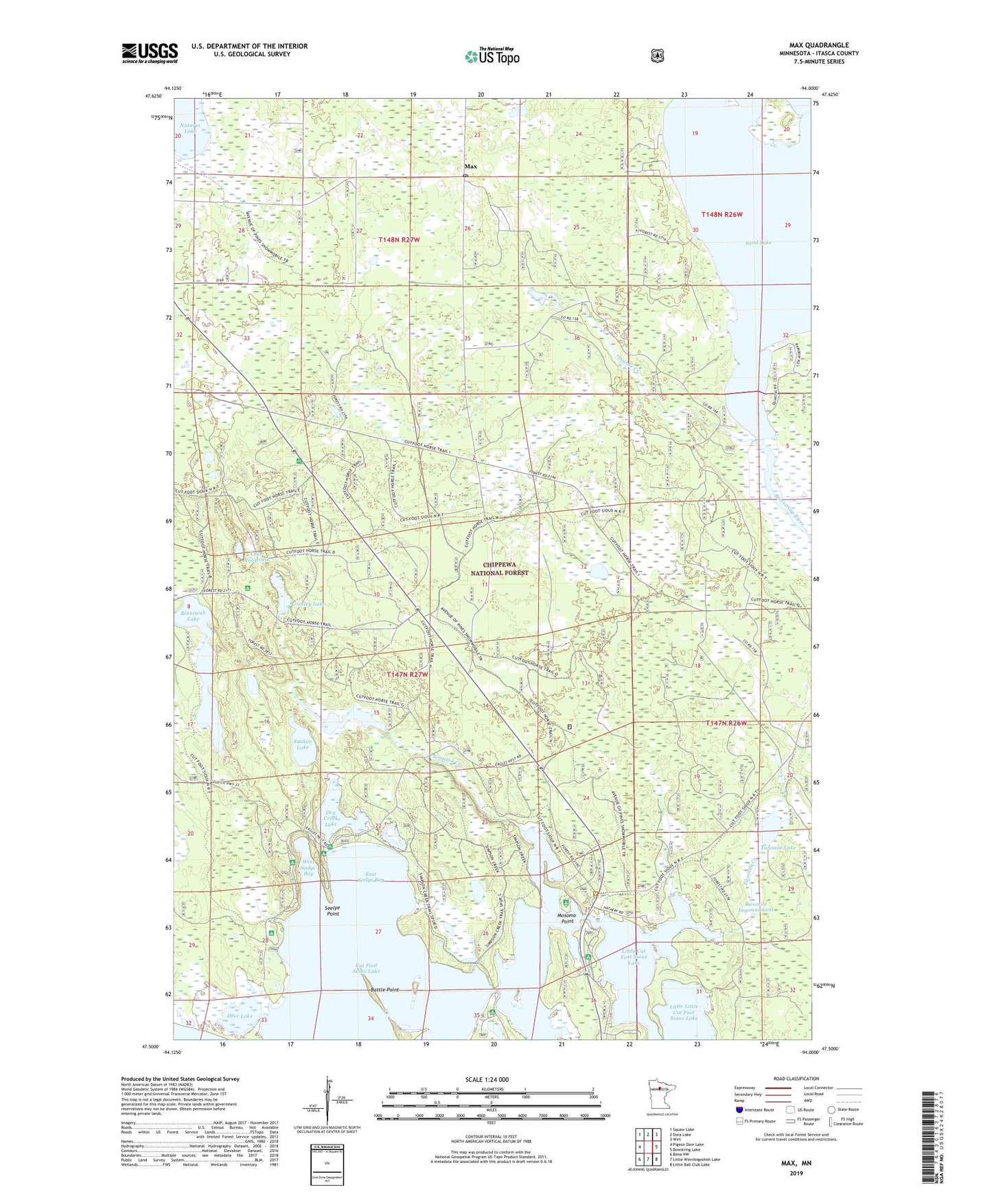 Max Minnesota US Topo Map Image