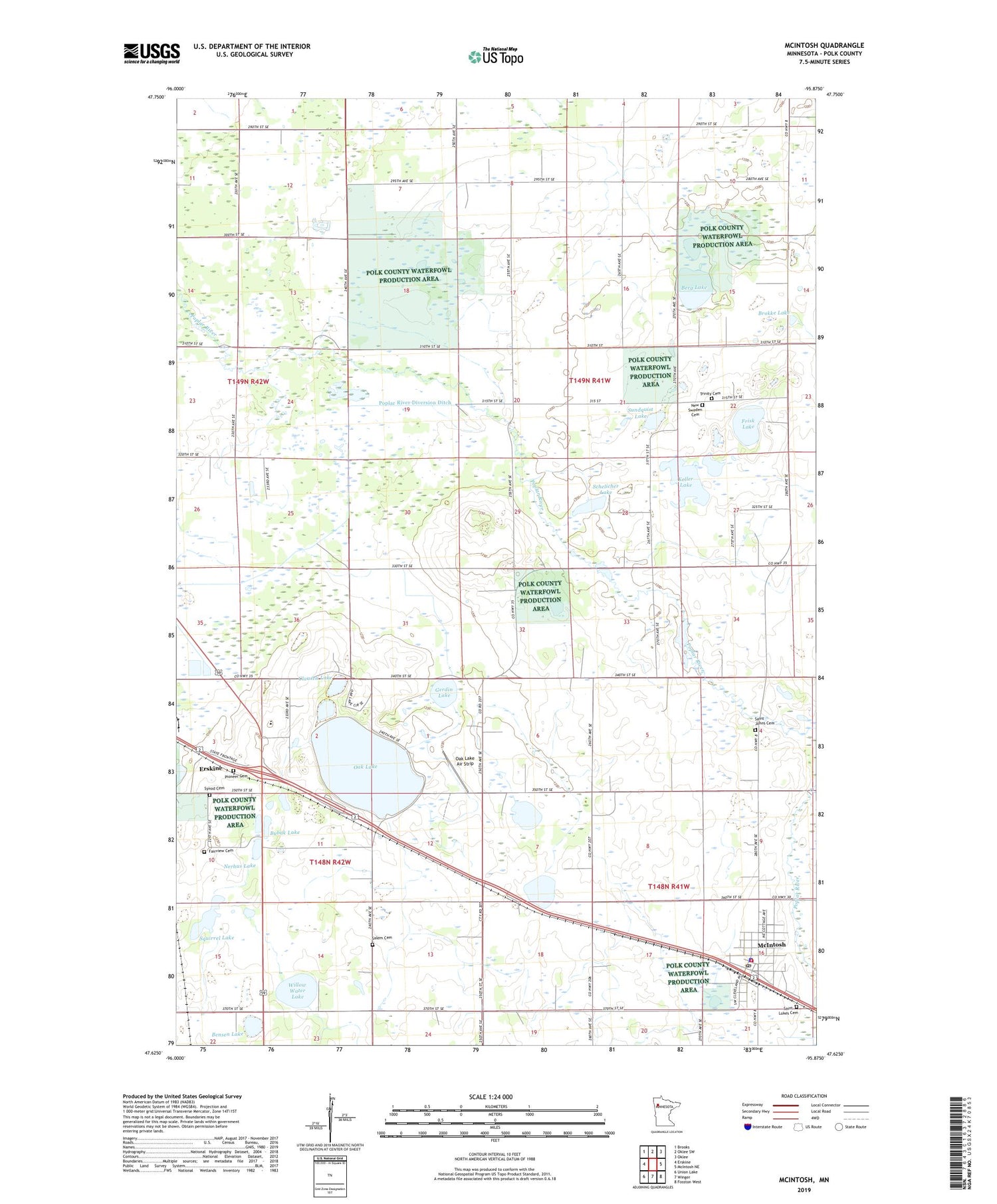 McIntosh Minnesota US Topo Map Image