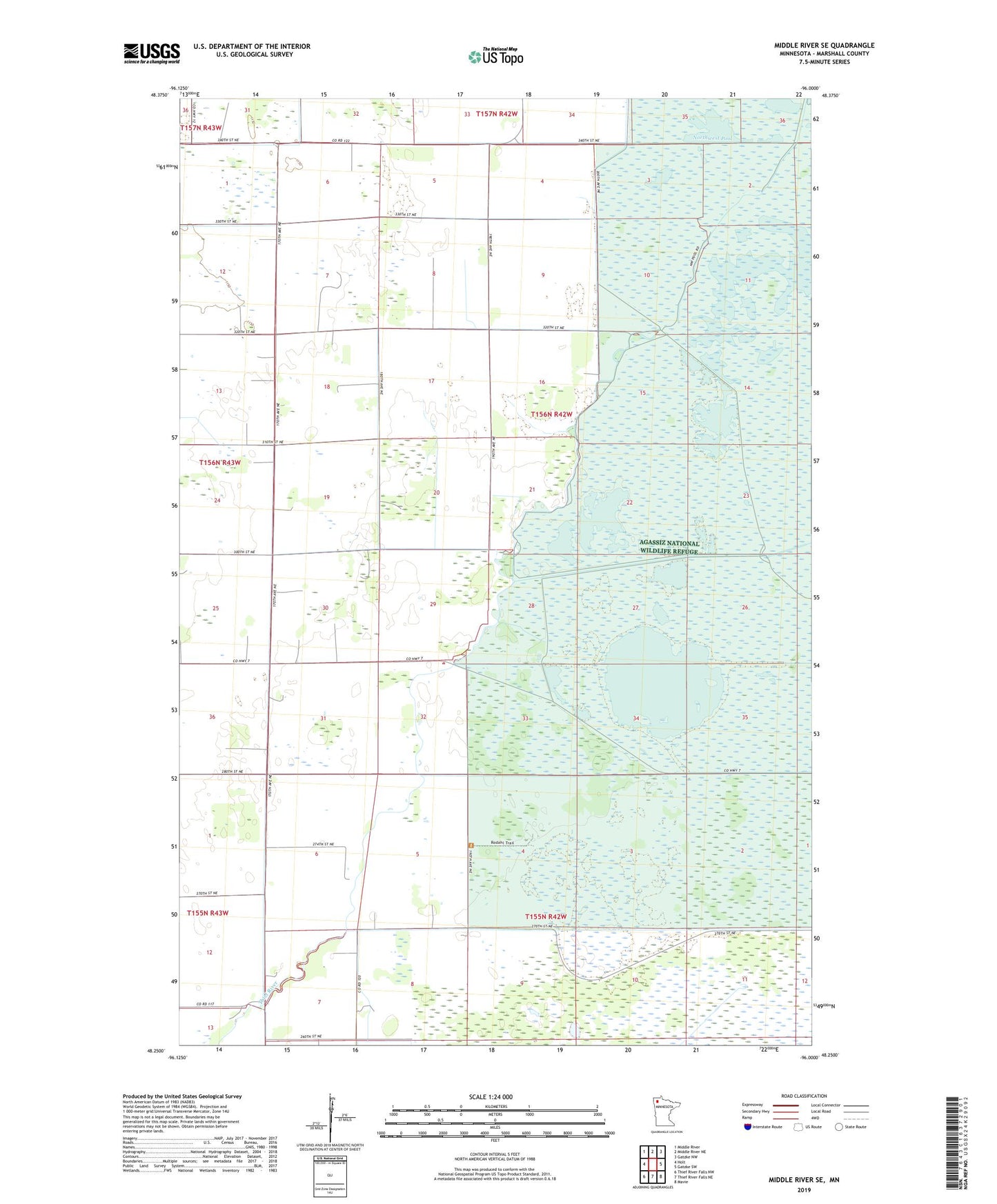 Middle River SE Minnesota US Topo Map Image