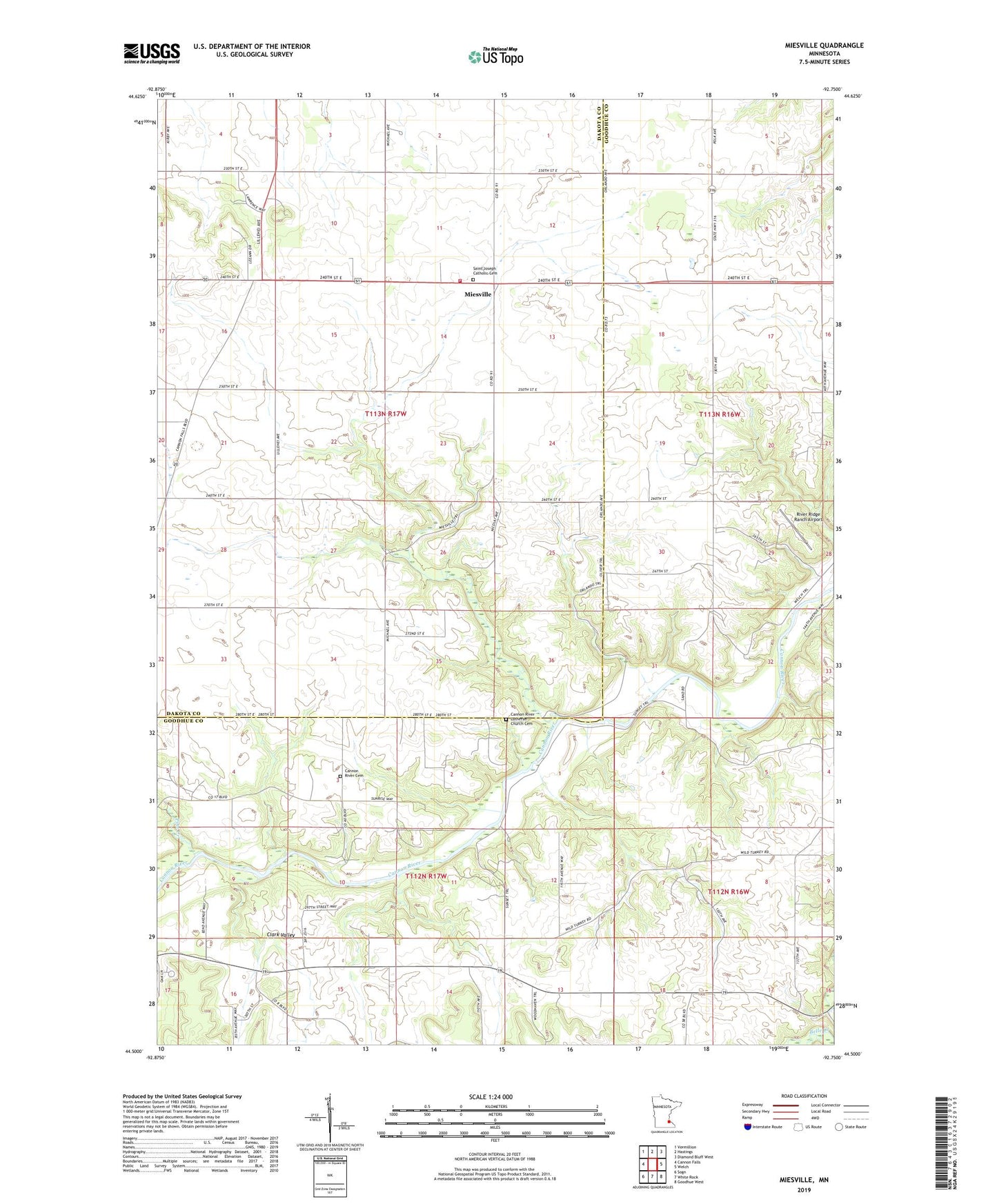 Miesville Minnesota US Topo Map Image