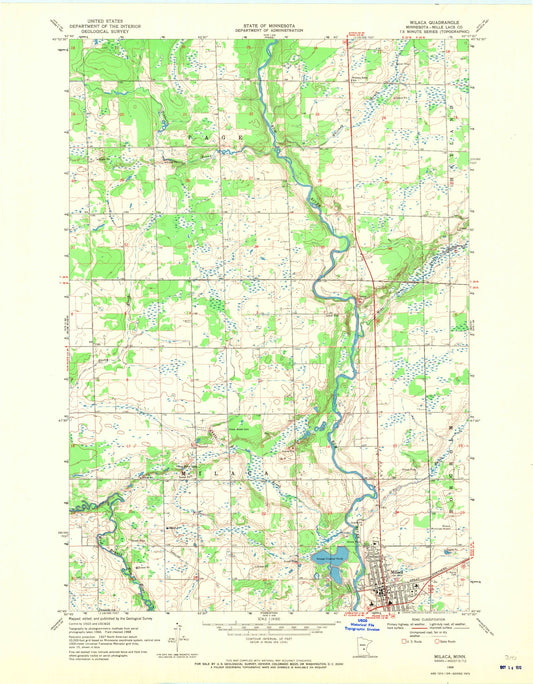 Classic USGS Milaca Minnesota 7.5'x7.5' Topo Map Image