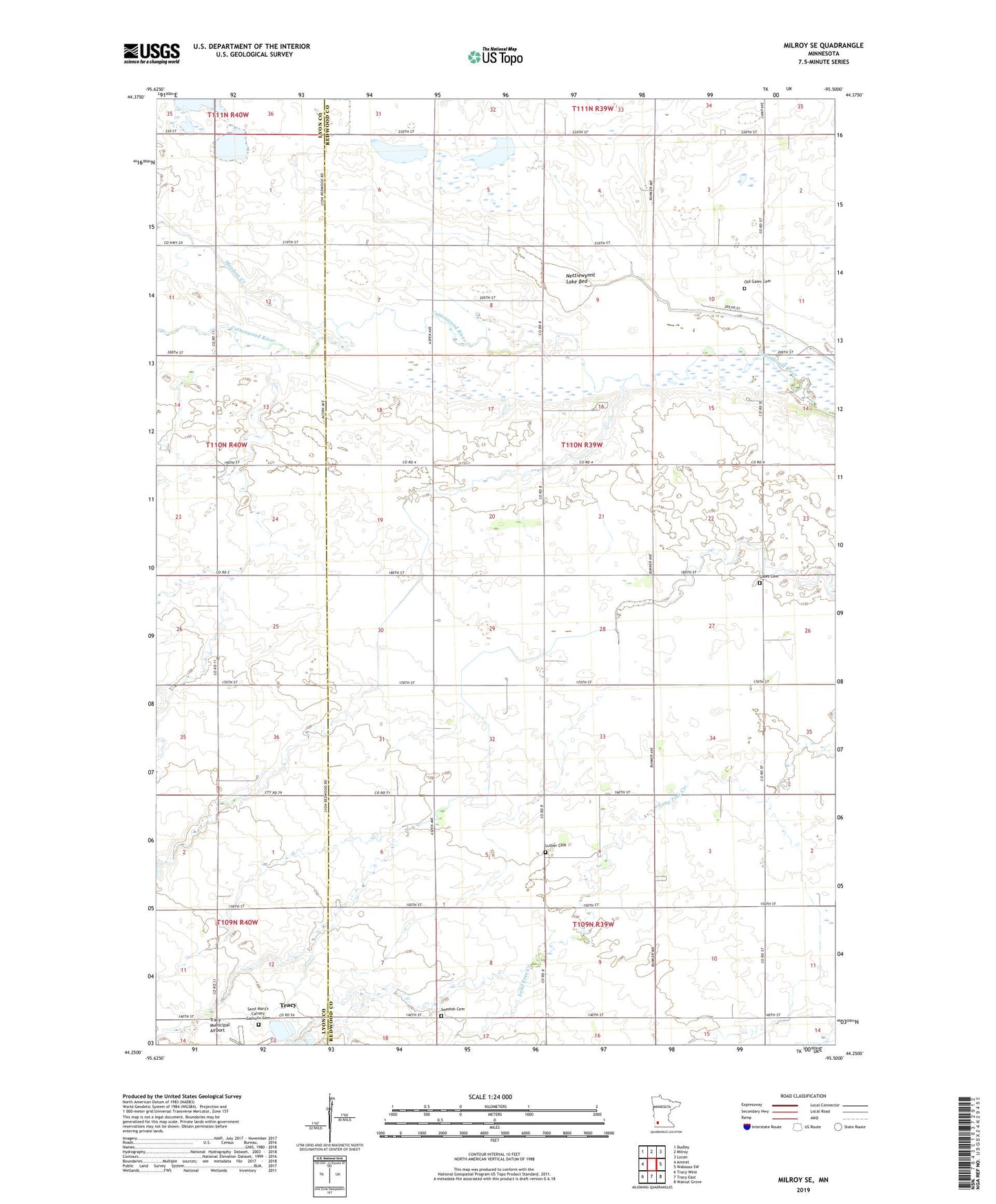 Milroy SE Minnesota US Topo Map Image
