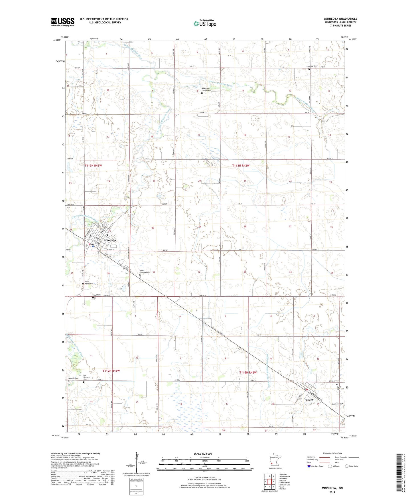 Minneota Minnesota US Topo Map Image