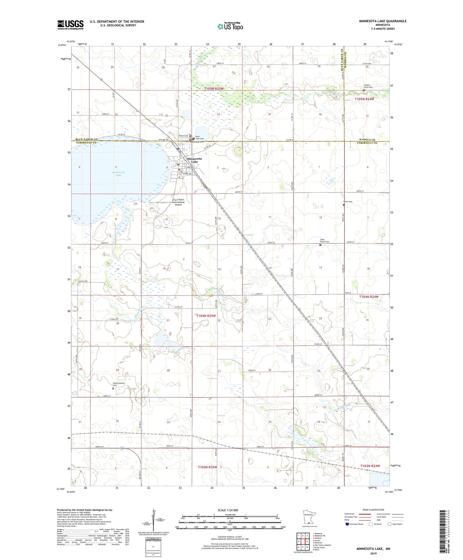 Minnesota Lake Minnesota US Topo Map Image