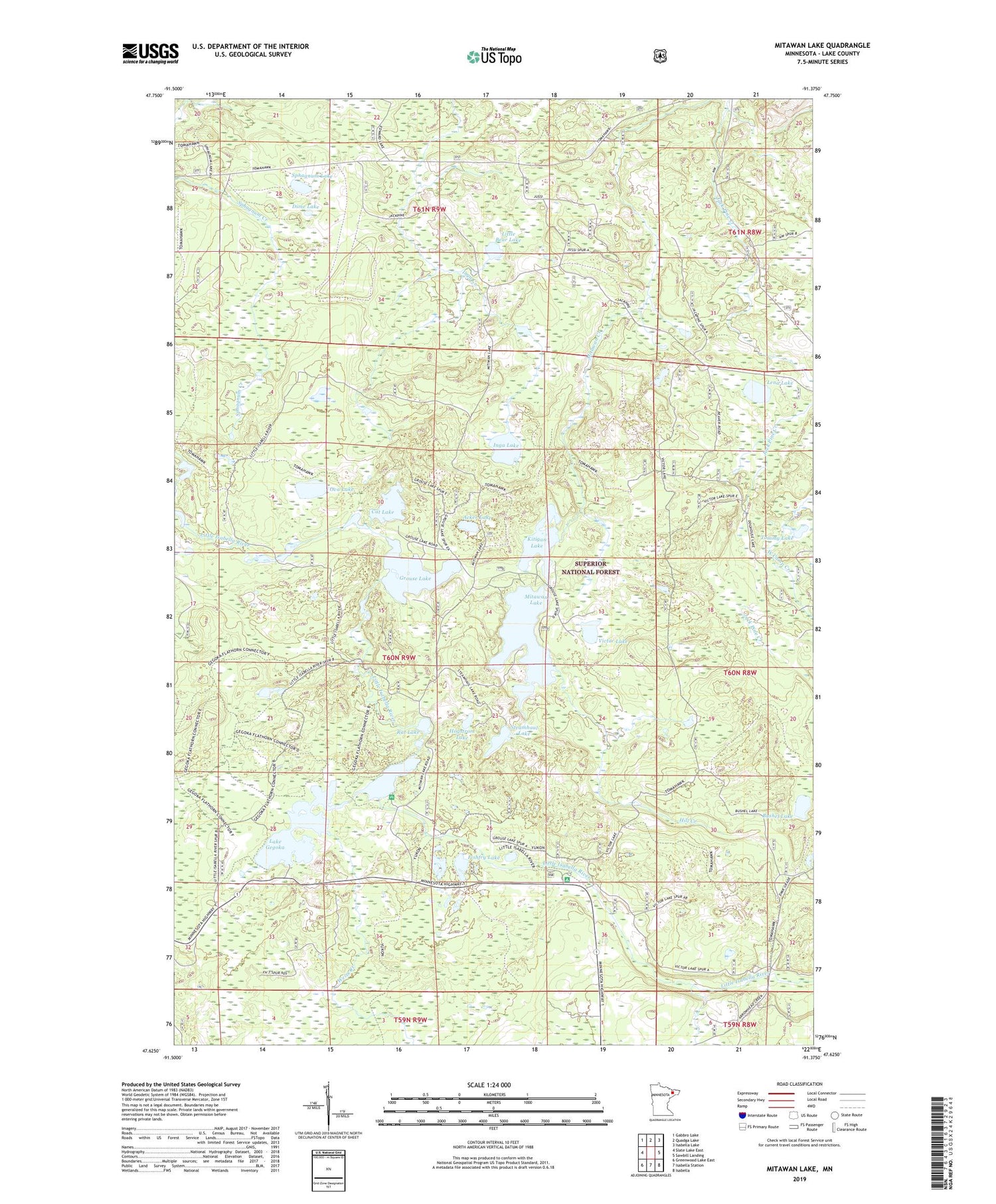 Mitawan Lake Minnesota US Topo Map Image