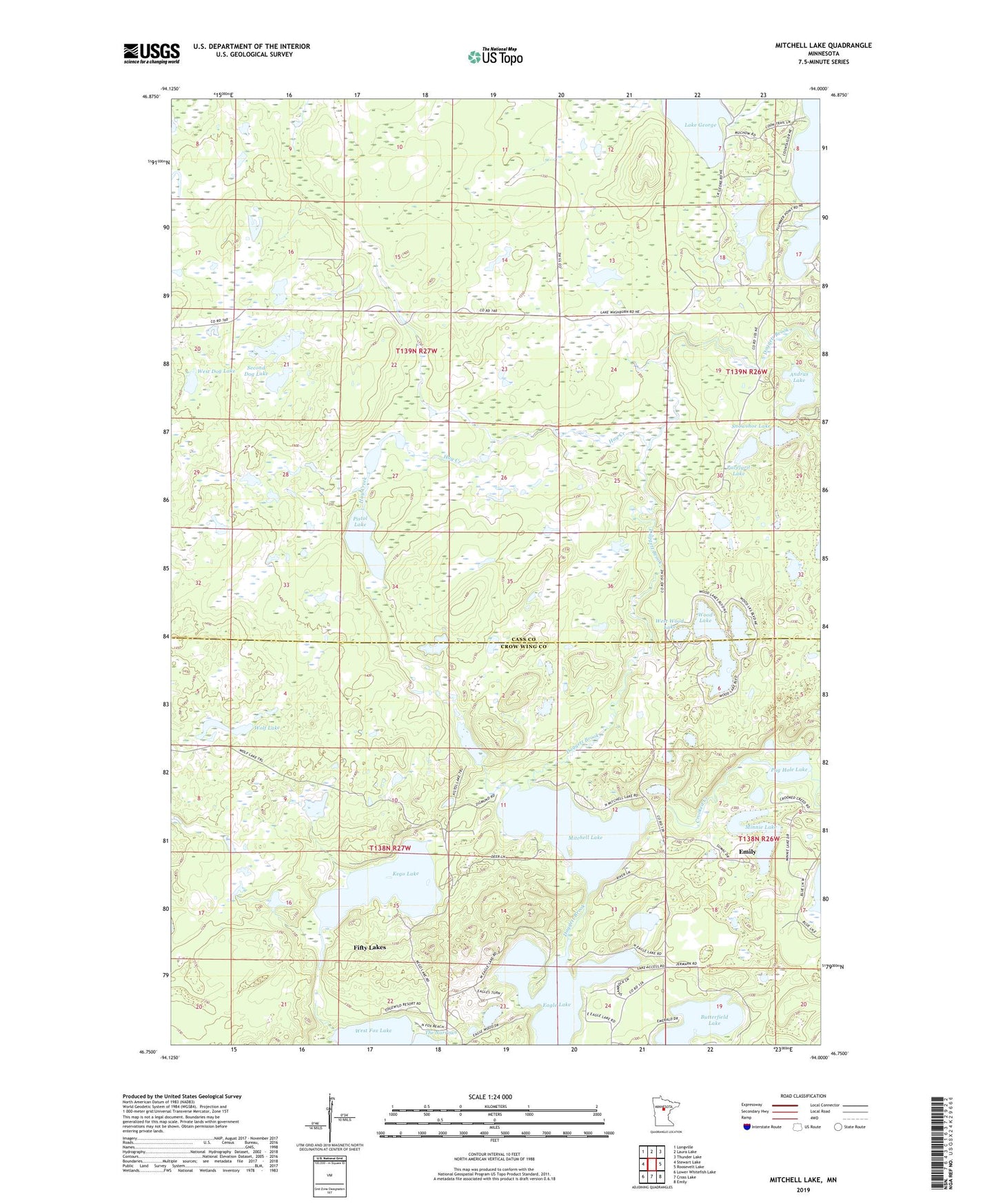 Mitchell Lake Minnesota US Topo Map Image