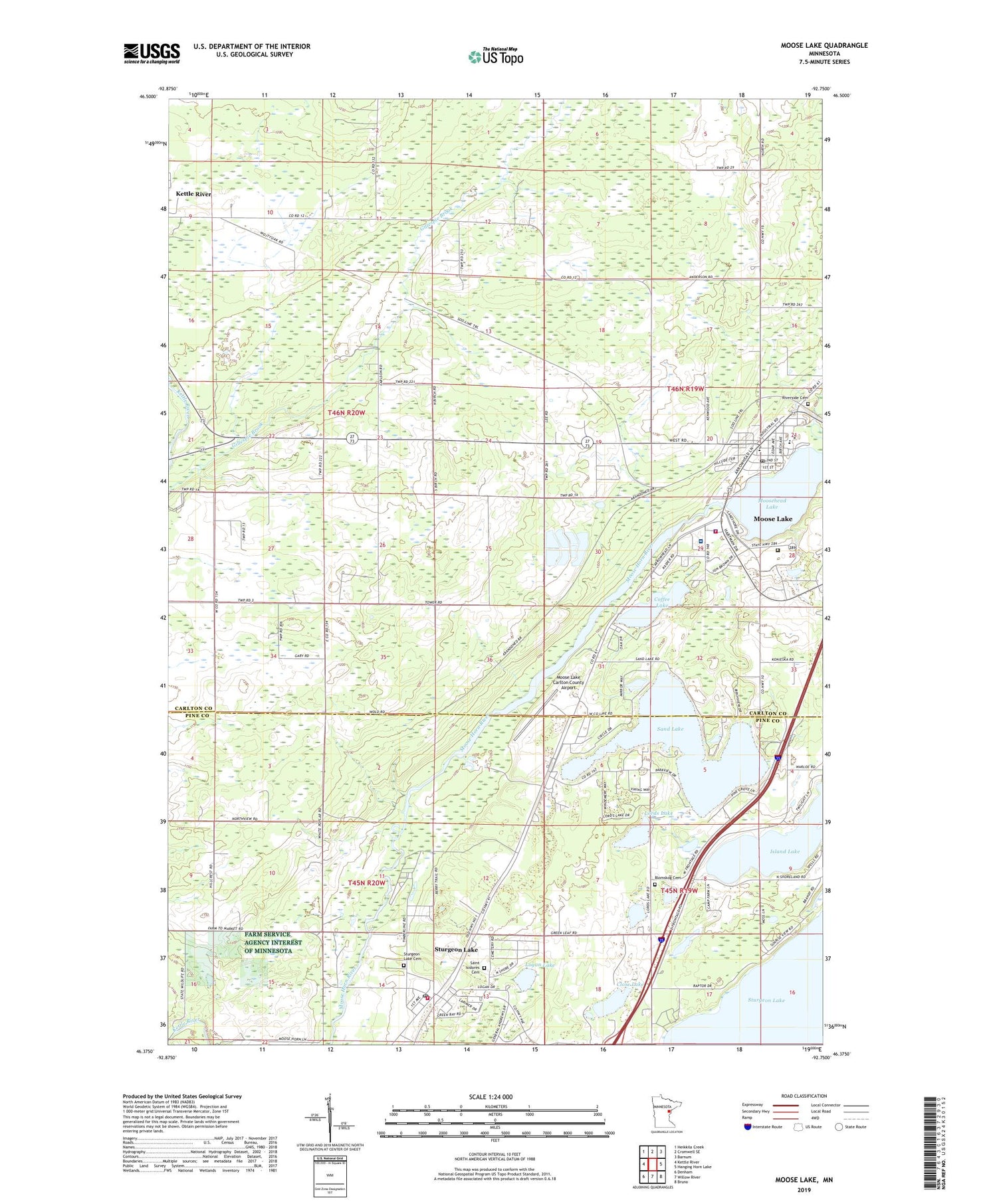 Moose Lake Minnesota US Topo Map Image