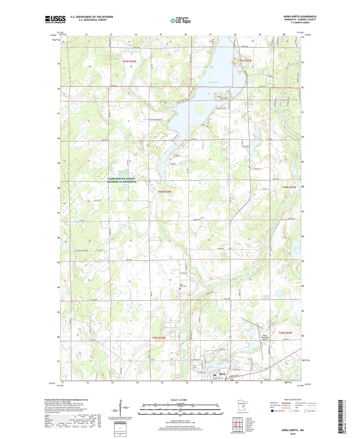Mora North Minnesota US Topo Map Image