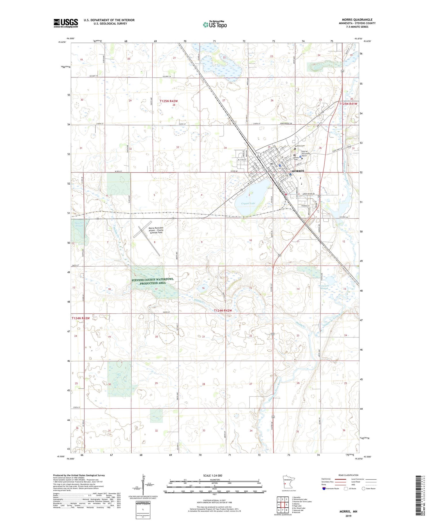 Morris Minnesota US Topo Map Image